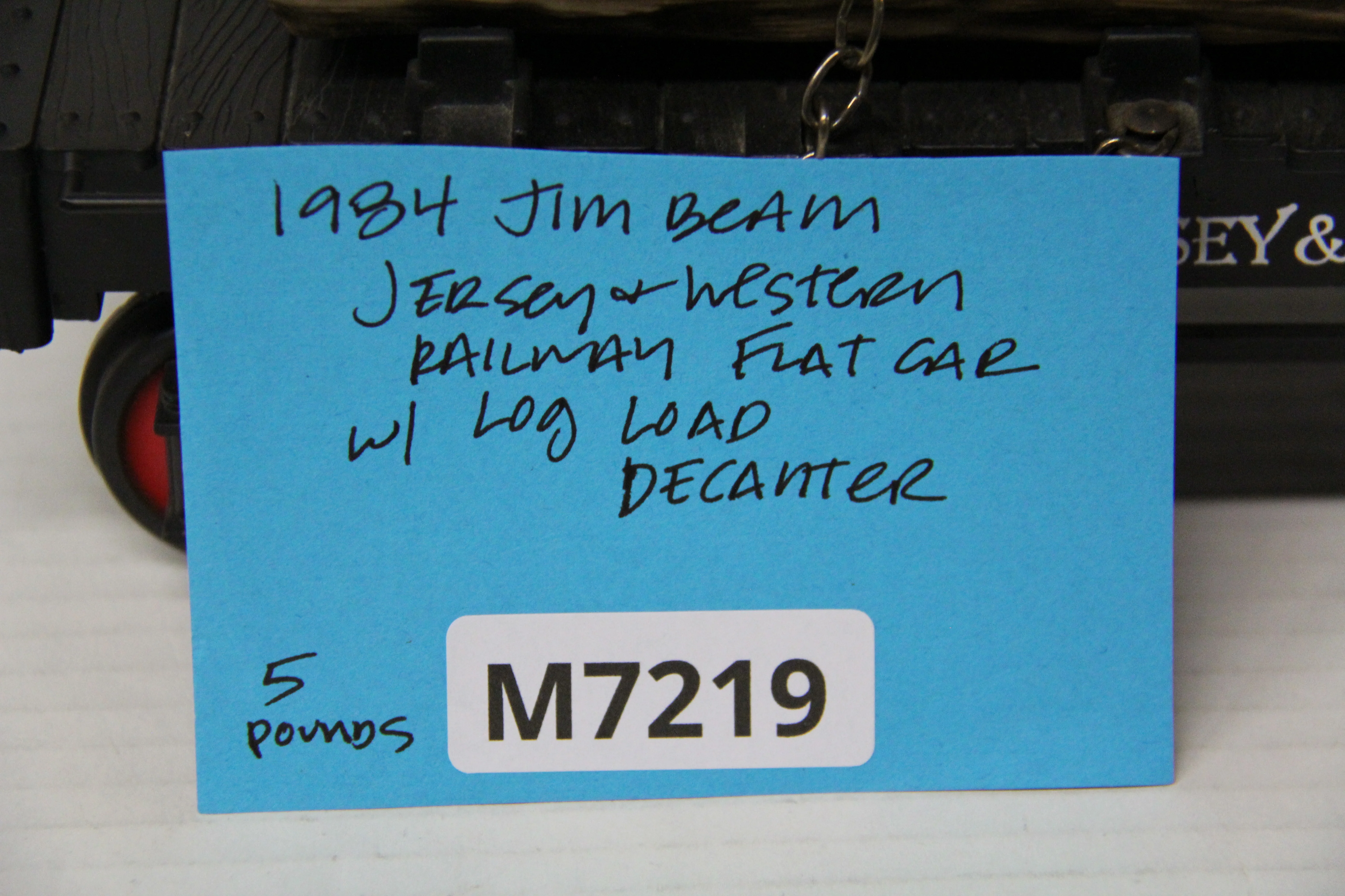 1984 Jim Beam Jersey & Western Railway Flat Car w/ Log Load Decanter-Second hand-M7219 - Image 5