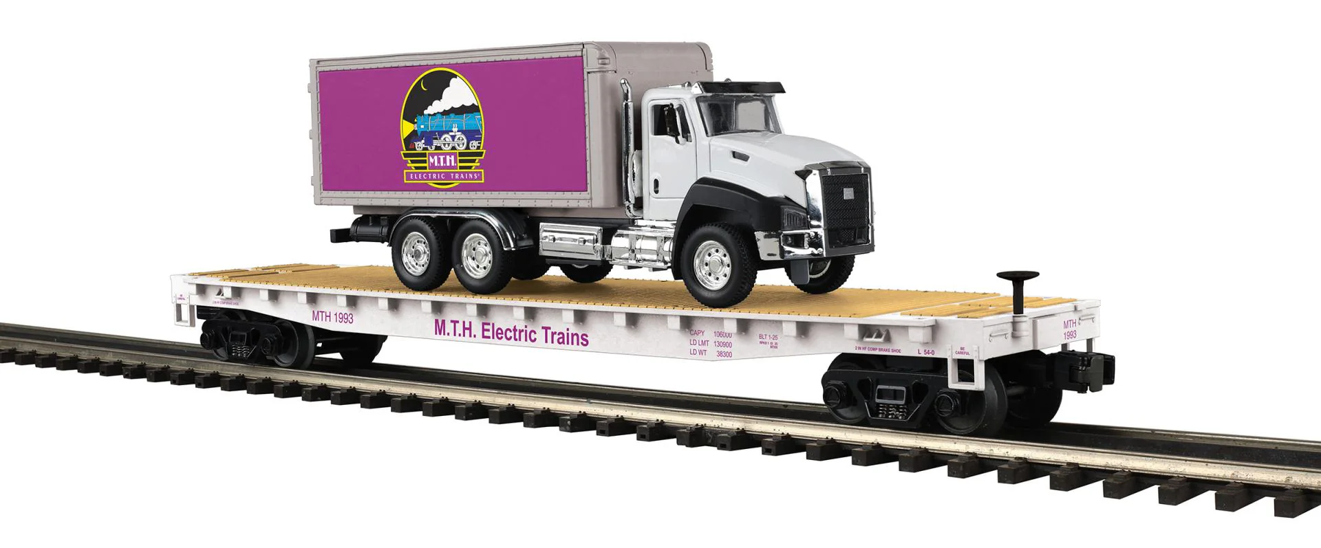 MTH 20-95862 - Premier - Flat Car "MTH Electric Trains" #1993 w/ Box Truck