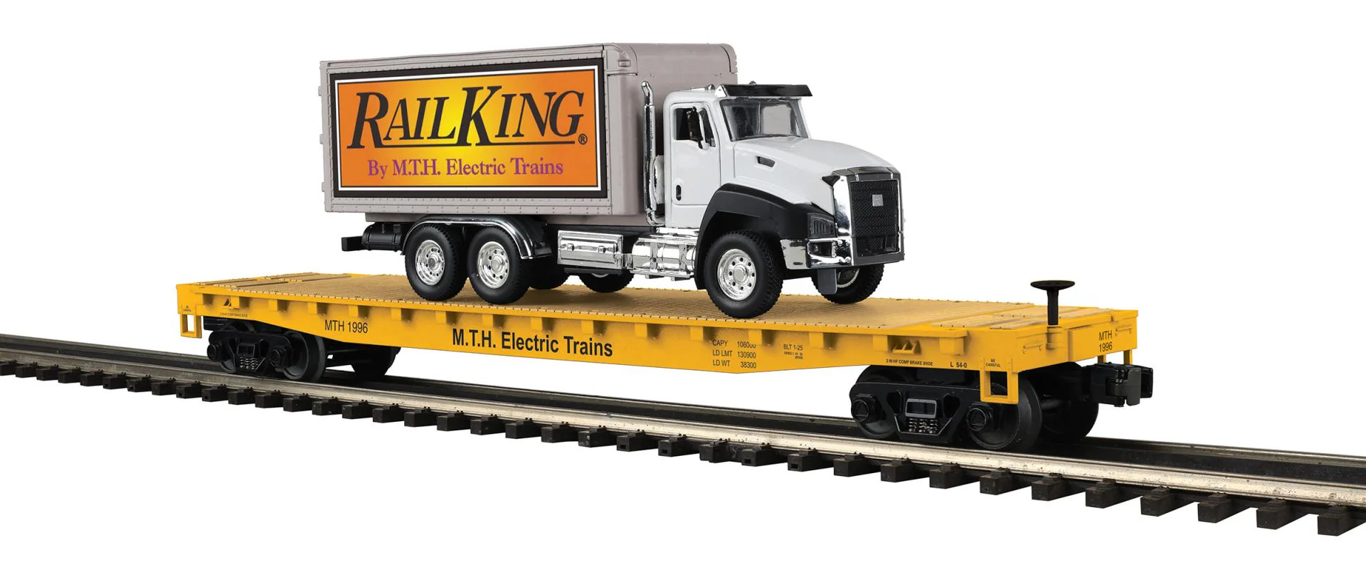 MTH 20-95863 - Premier - Flat Car "MTH Electric Trains" #1996 w/ Box Truck