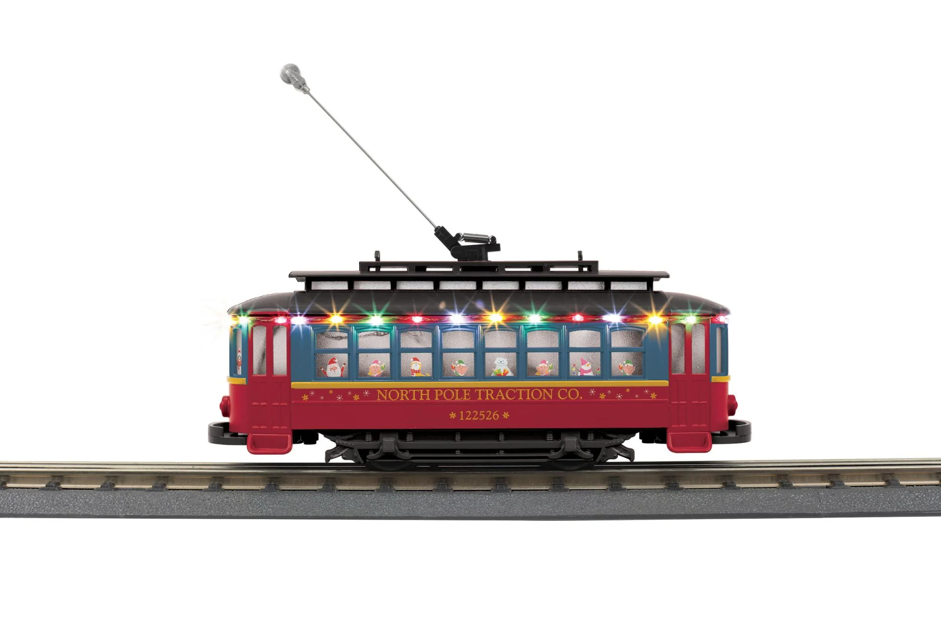 MTH 30-5268 - Bump-n-Go Trolley "North Pole" #122526 w/ LED Lights