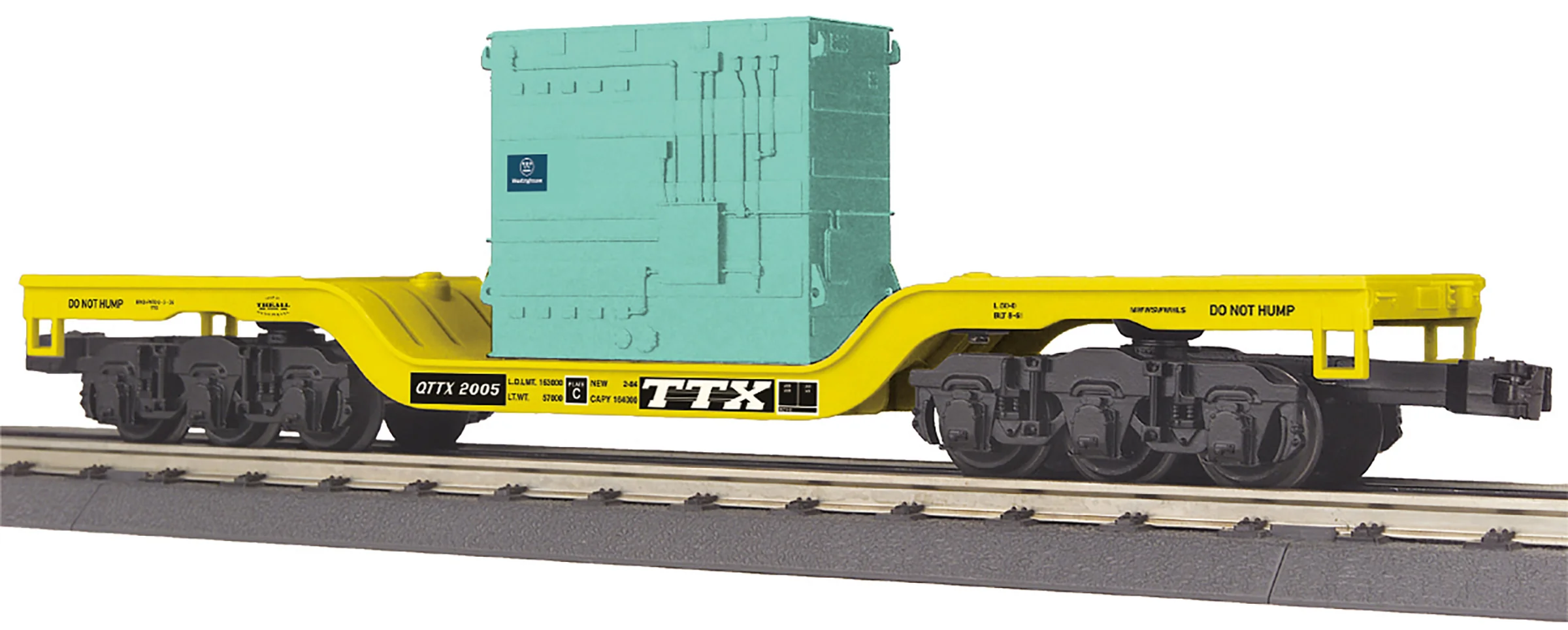 MTH 30-76935 - Dep. Center Flat Car "TTX " #2005 w/ Transformer Load (Westinghouse) - Image 3