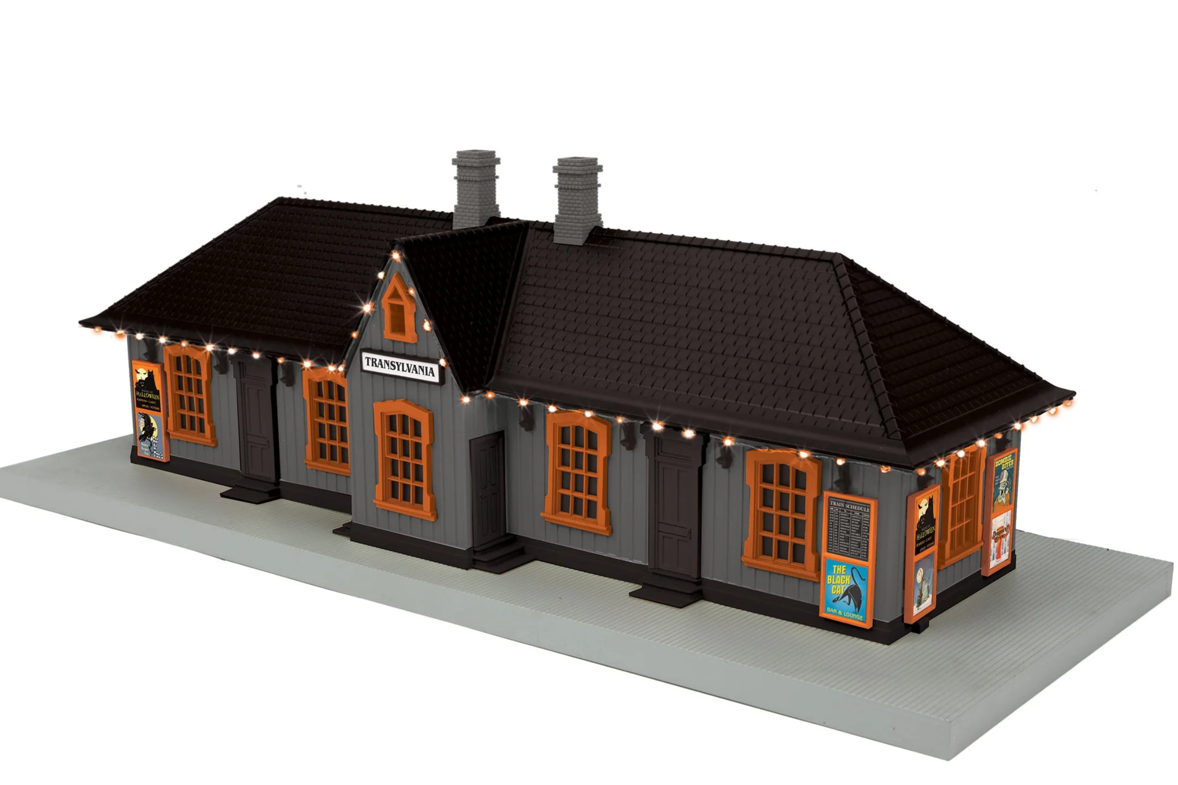 MTH 30-90760 - Country Passenger Station "Transylvania" w/ Orange Lights