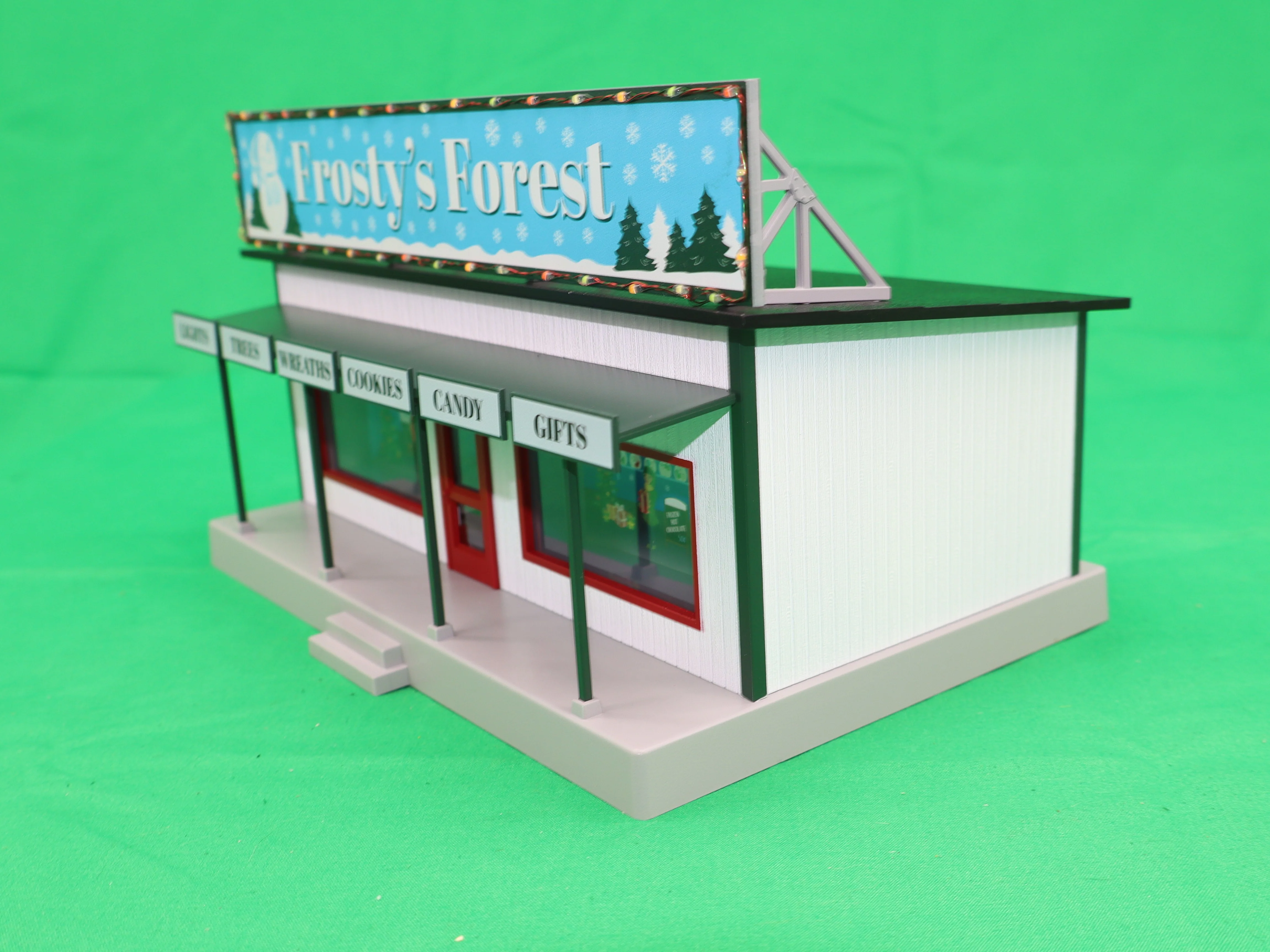 MTH 30-90737 - Road Side Stand "Frosty's Forest" w/ Operating Christmas Lights - Image 2