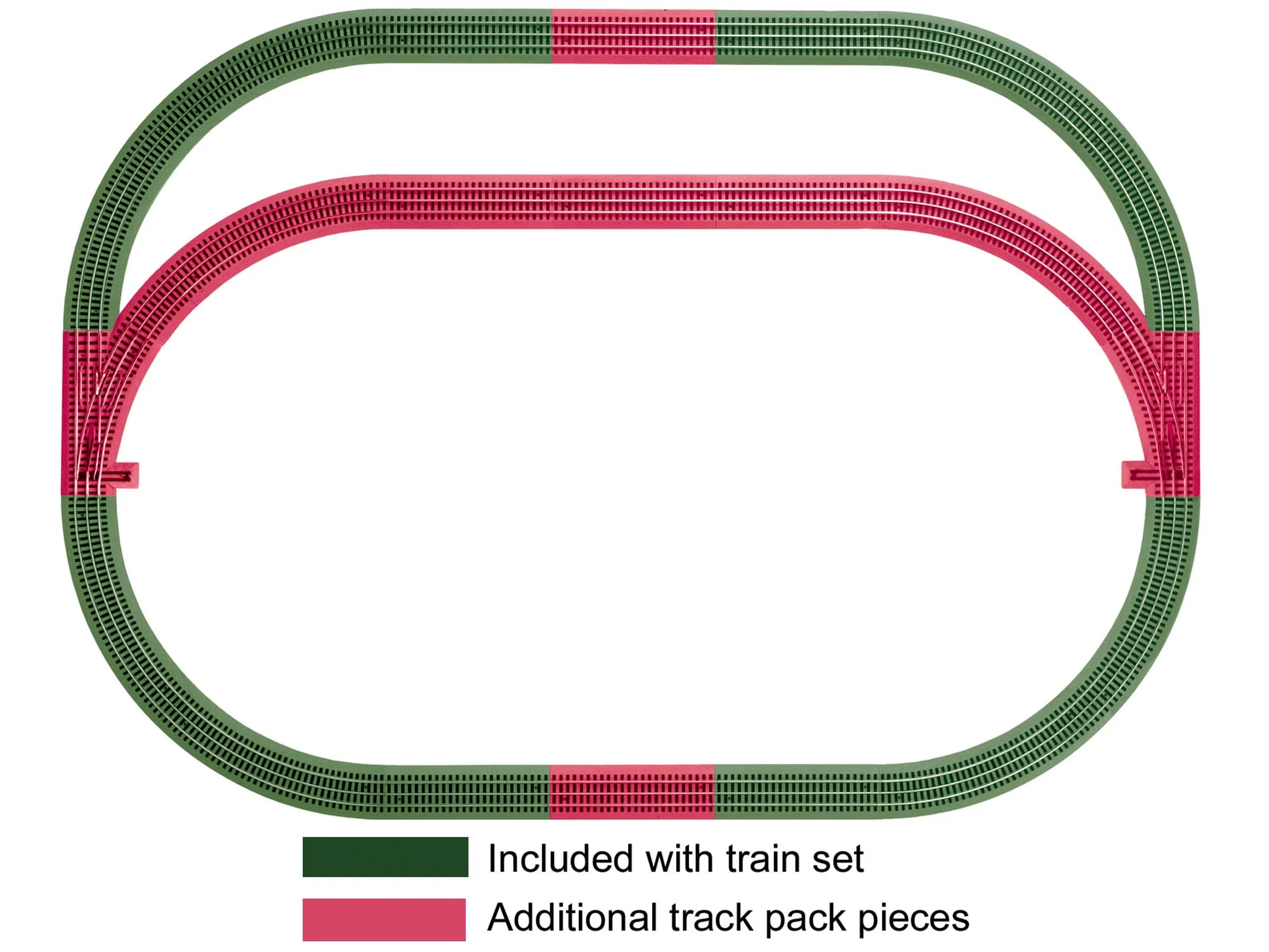 Lionel 6-12031 - FasTrack - Outer Passing Loop Track Set (Add-On)