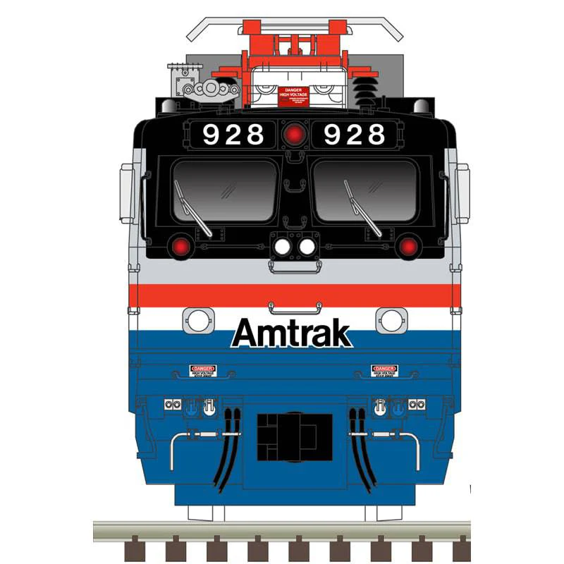 Atlas HO 10004629 - Master - Silver Model - AEM-7 Diesel Locomotive "Amtrak Phase III" #928 (Late '90s) - Image 2