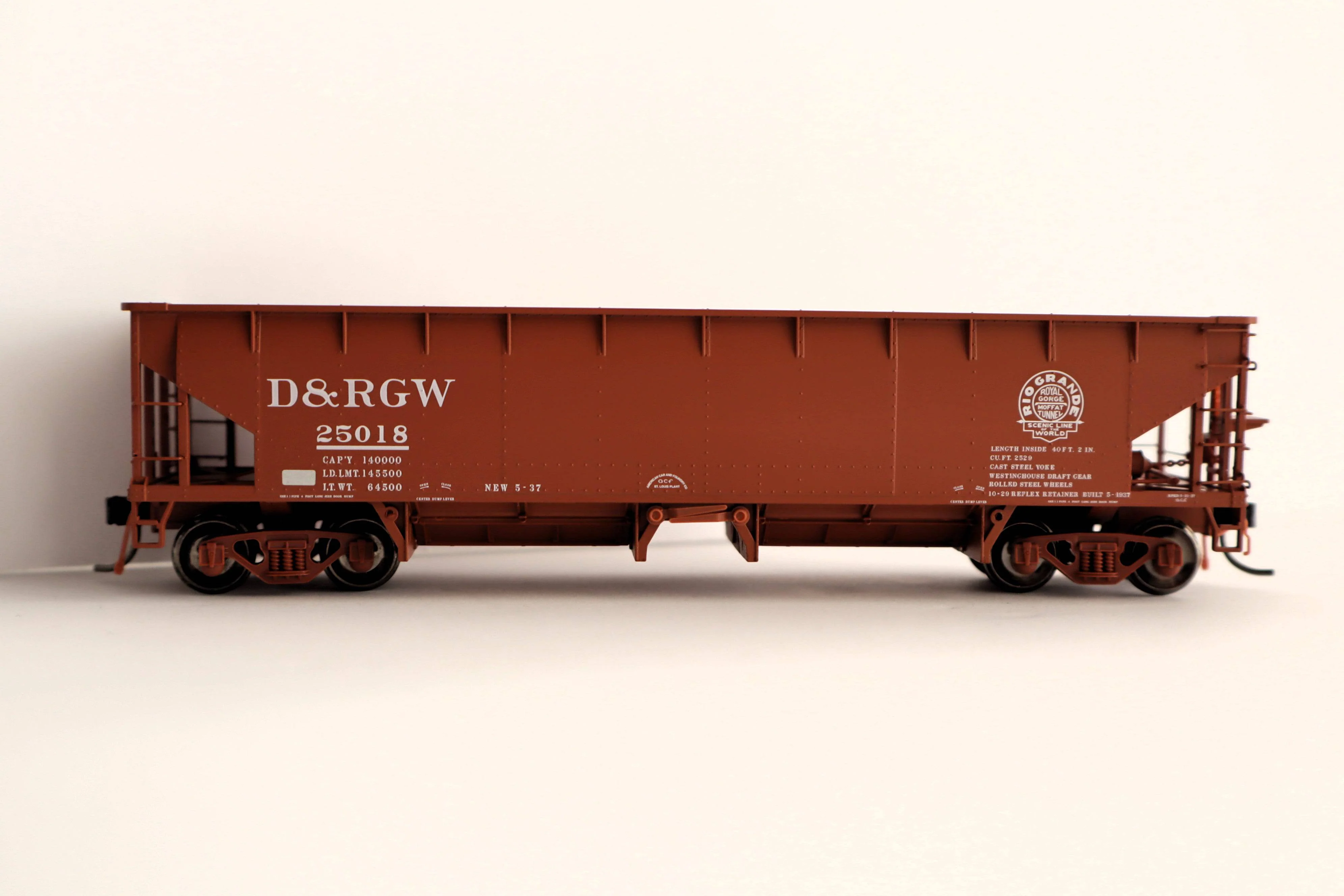Atlas HO 20006804 - Master - ACF 70-Ton Hart Ballast Car "Rio Grande" #25018