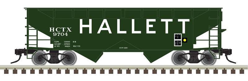 Atlas HO 20007444 - Trainman - 2-Bay Offset Hopper "Hallett" (3-Car) - Image 2