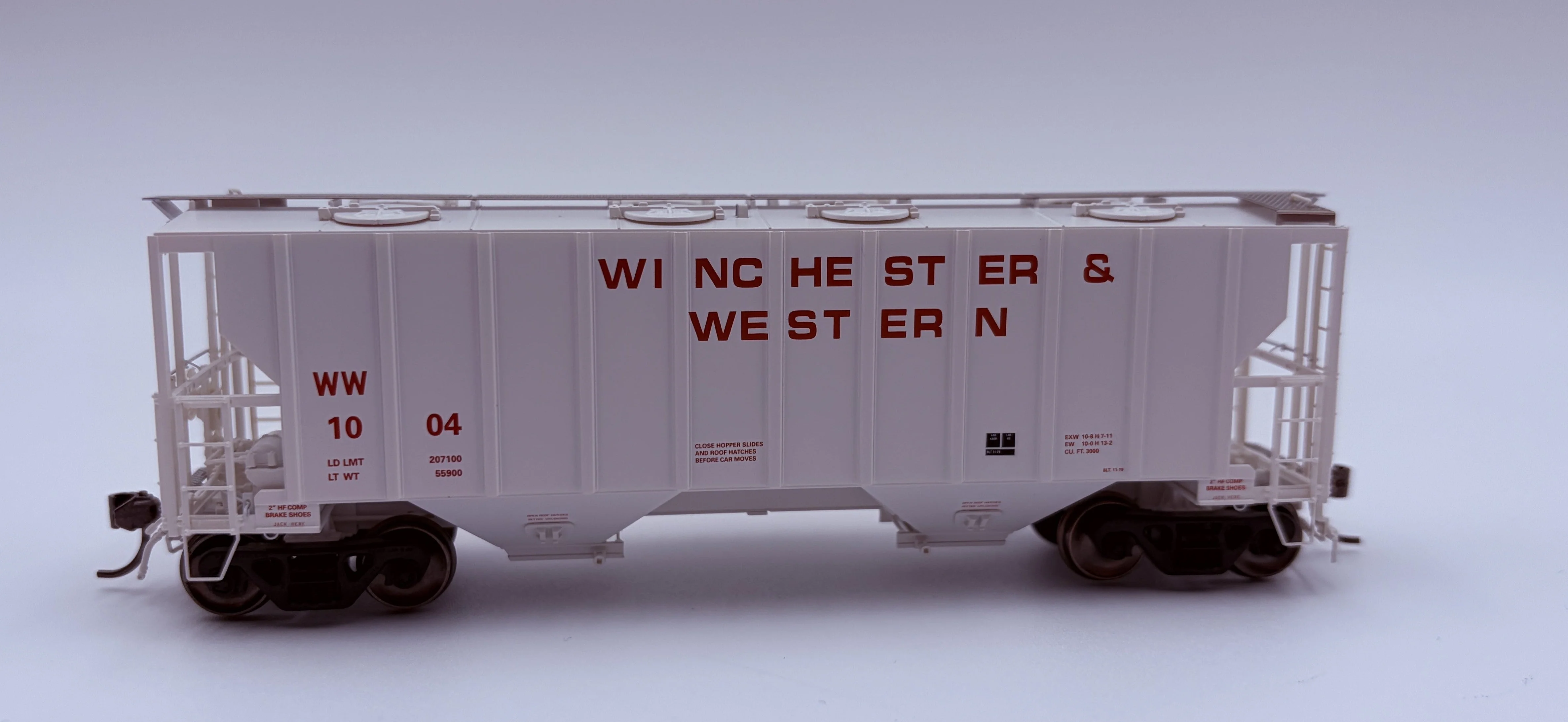 Atlas HO 20007701 - Master - Portec 3000 Covered Hopper "Winchester & Western" #1004