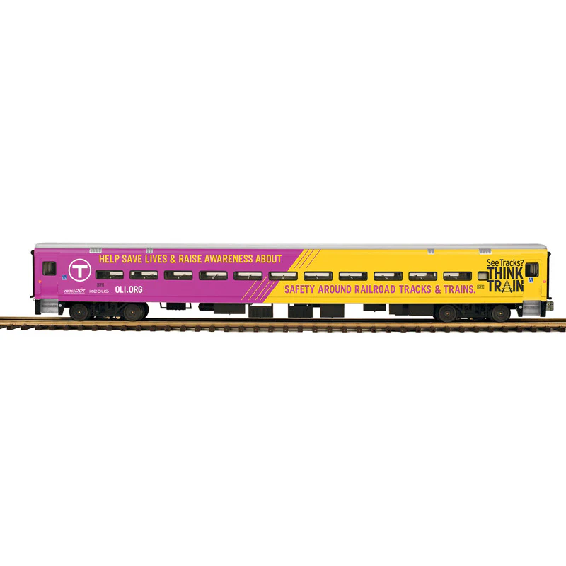 Atlas O 3003129 - Master - Comet II Coach Passenger Car "MBTA" #649 (See Tracks Think Train Wrap)
