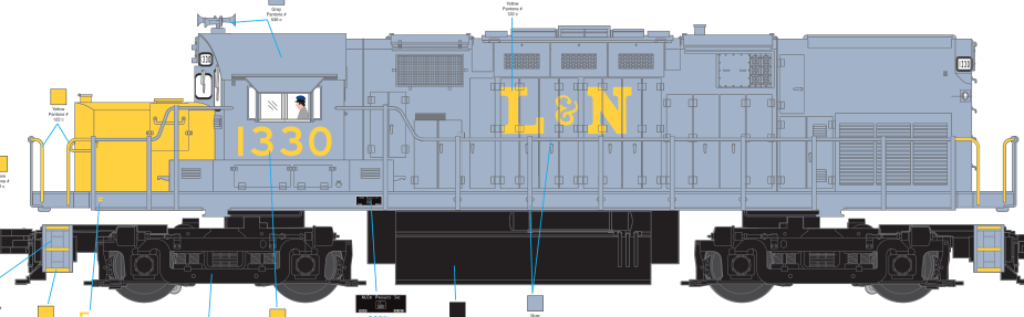 Atlas HO 10 004 7LN1 - Master - Gold Model - C420 Diesel Locomotive "Louisville & Nashville" #1330 w/ ESU Sound - Custom Run for MrMuffin'sTrains