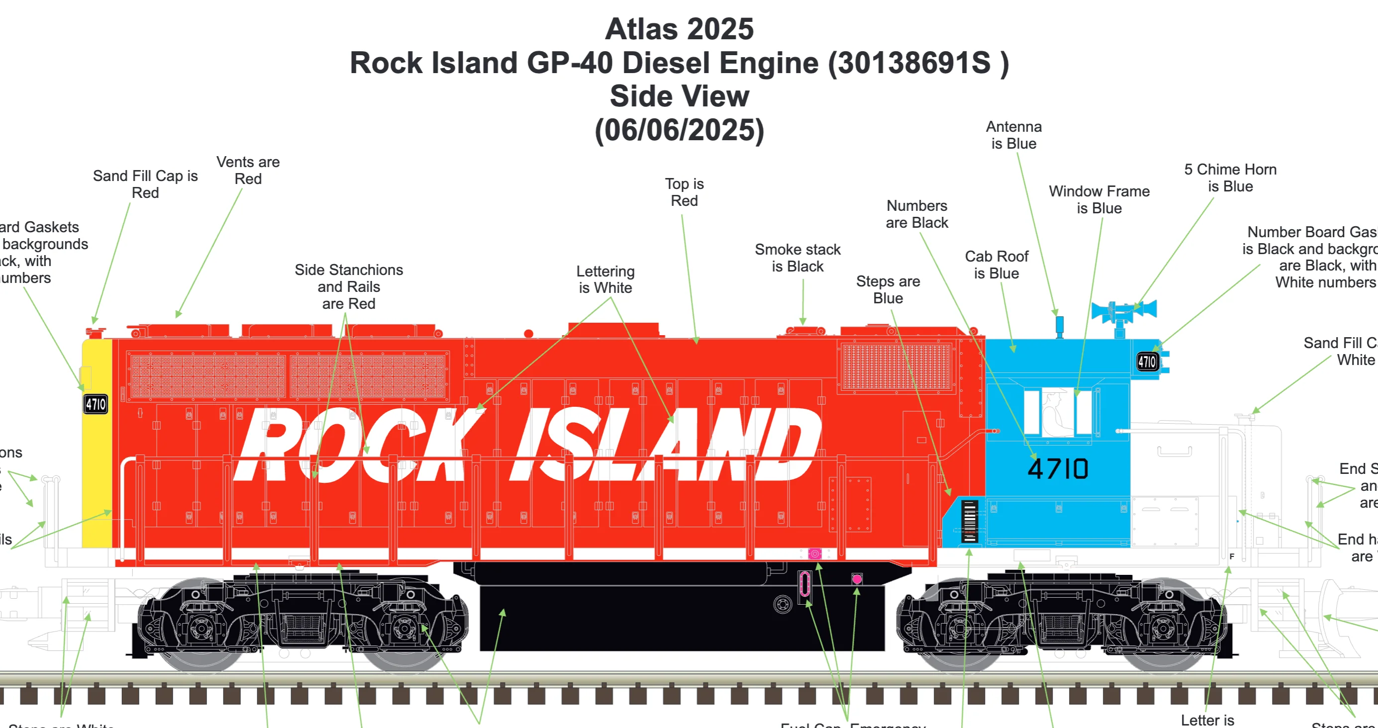 Atlas O 30138691S - Premier - GP40 Diesel Locomotive "Rock Island" #4710 - Custom Run for MrMuffin'sTrains - Image 2