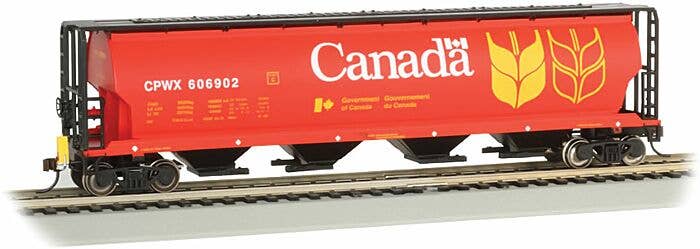 Bachmann HO 73801 - Cylindrical 4-Bay Grain Hopper Car "Canadian National" #606835 w/ Flashing End-Of-Train Device - Image 2