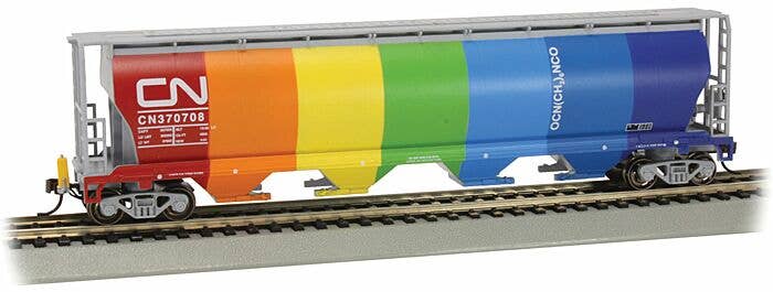 Bachmann HO 73805 - Cylindrical 4-Bay Grain Hopper Car "Canadian National" #370708 w/ Flashing End-Of-Train Device - Image 3