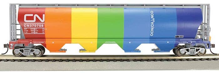 Bachmann HO 73805 - Cylindrical 4-Bay Grain Hopper Car "Canadian National" #370708 w/ Flashing End-Of-Train Device - Image 4