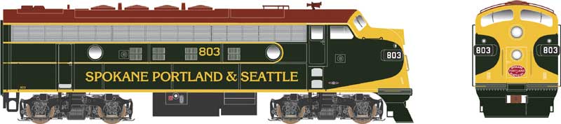 Bowser HO 24584 - Executive - EMD F-7A Diesel Locomotive "Spokane, Portland & Seattle" #804 (Hour Glass Paint Scheme) w/DCC/Sound - Image 2