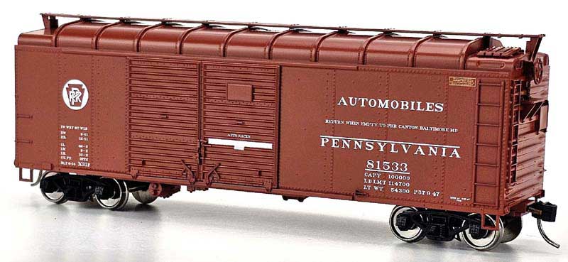 Bowser HO 43335 - X31F Round Roof Box Car w/loader "Pennsylvania" #81569 (4-Dr, Turtle Roof) Circle Keystone - Image 2