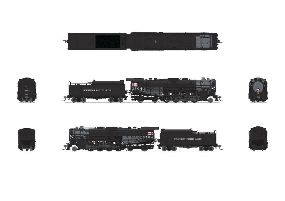 Broadway Limited Imports HO 7901 - 2-8-4 T1a Berkshire Steam Locomotive "Southern Pacific" #3504 w/DCC&Sound (4-Axle Tender) - Image 5