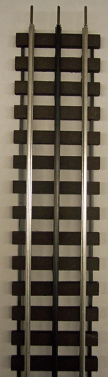 GarGraves WT-101-6 - Phantom - 6.2" Straight Track w/ Wood Ties - Tinplated Outside Rails