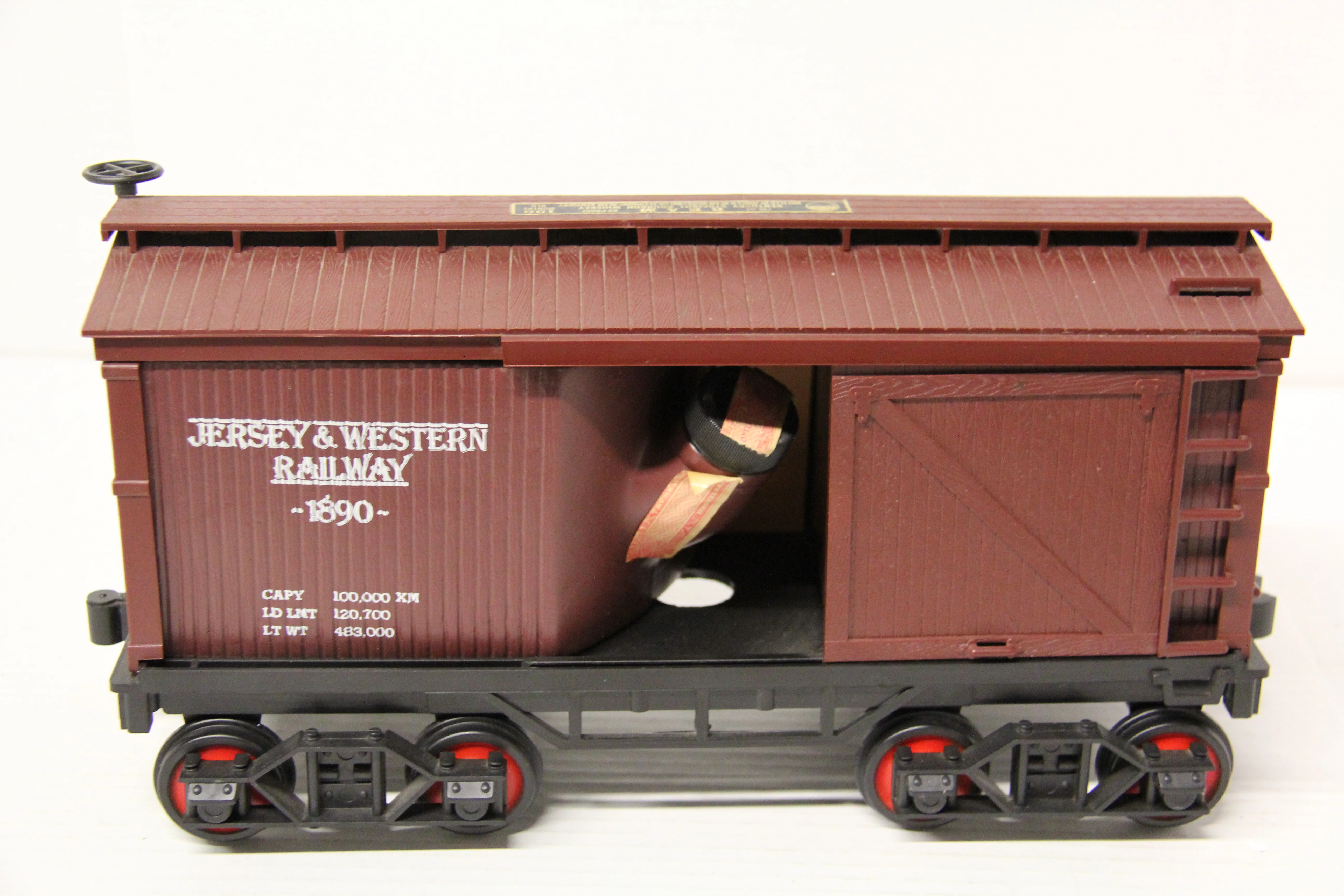 Jim Beam Jersey & Western Railway Brown Box Car #1890 Decanter-Second hand-M7222 - Image 7