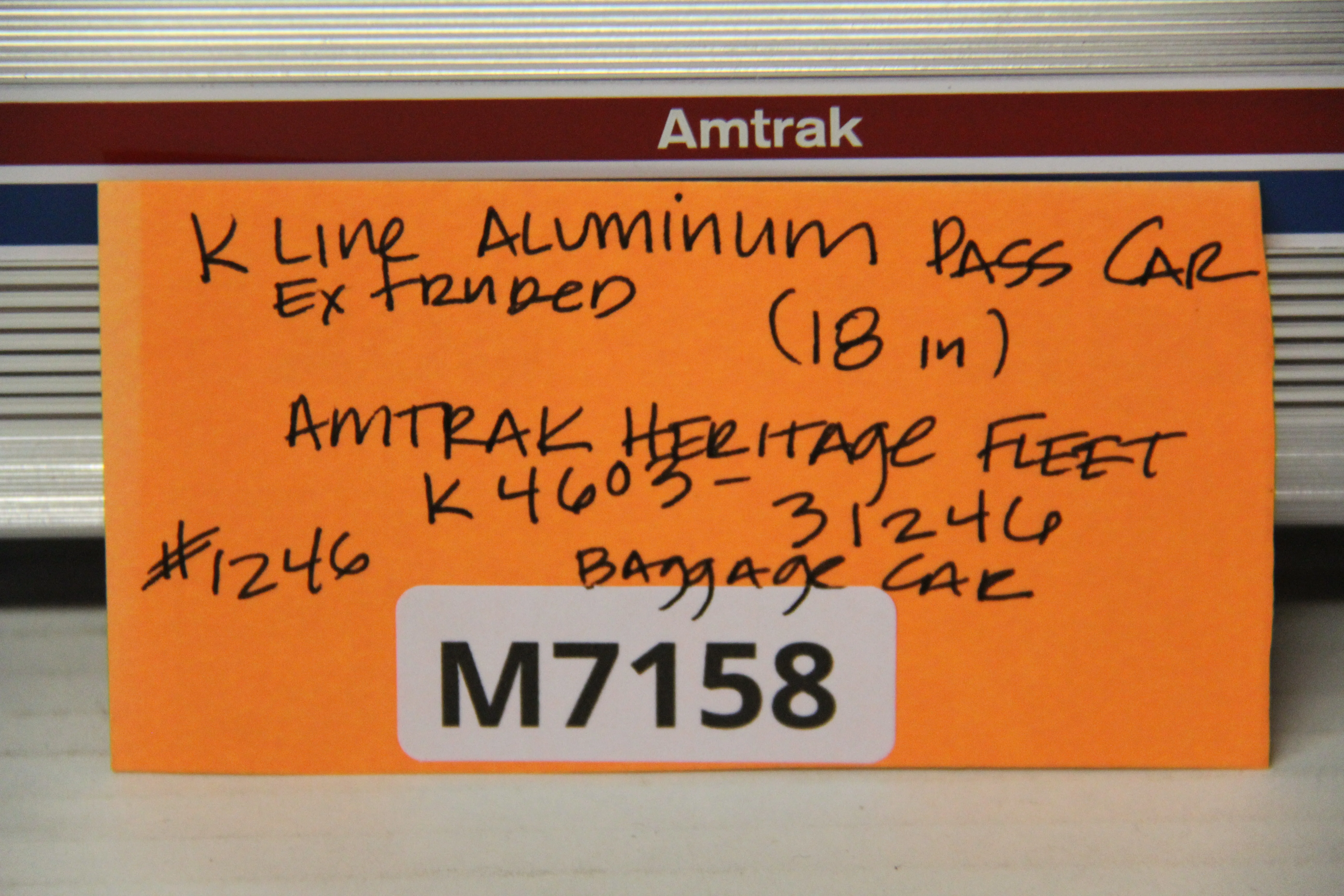 K Line K4603-31246 Extruded Aluminum Amtrak Heritage Fleet #18 Baggage Car-Second hand-M7158 - Image 5