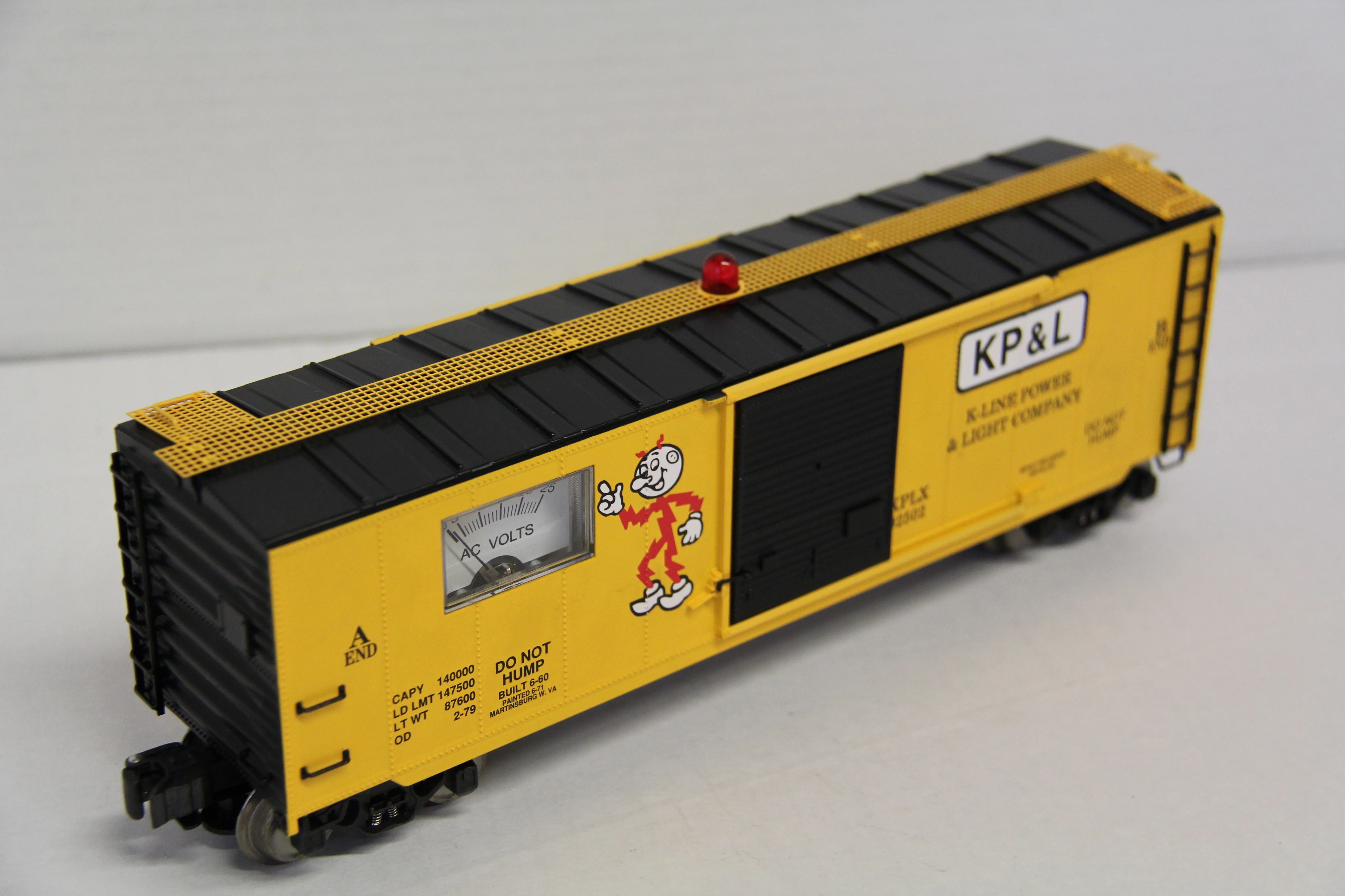 K Line K7041-8011 K Line Power & Light Co Operating Voltmeter Boxcar w/ Roof Light-Second hand-M7514 - Image 4