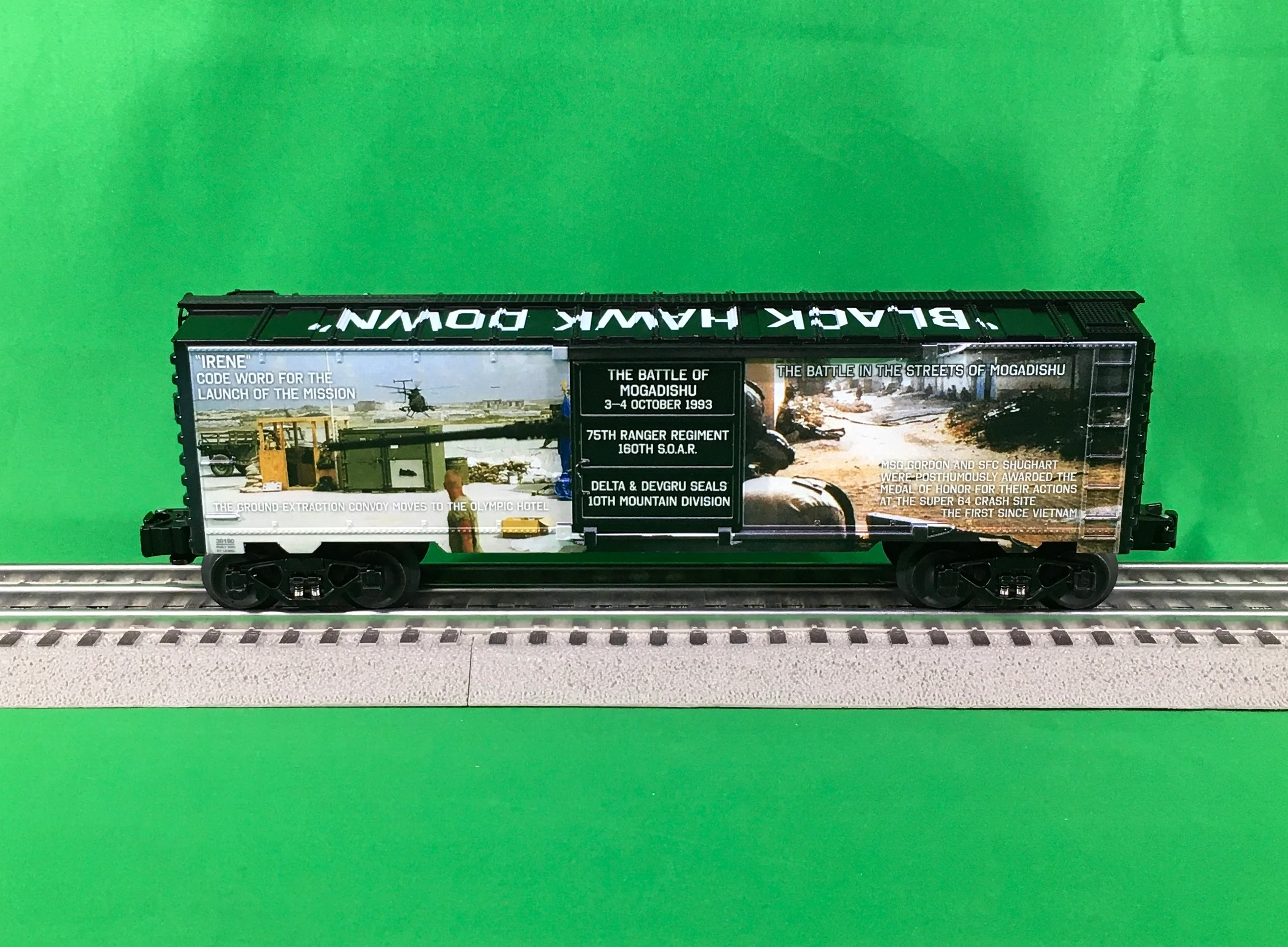 Lionel 2338190 - U.S. American History "Battle of Mogudishu" Boxcar - Image 4