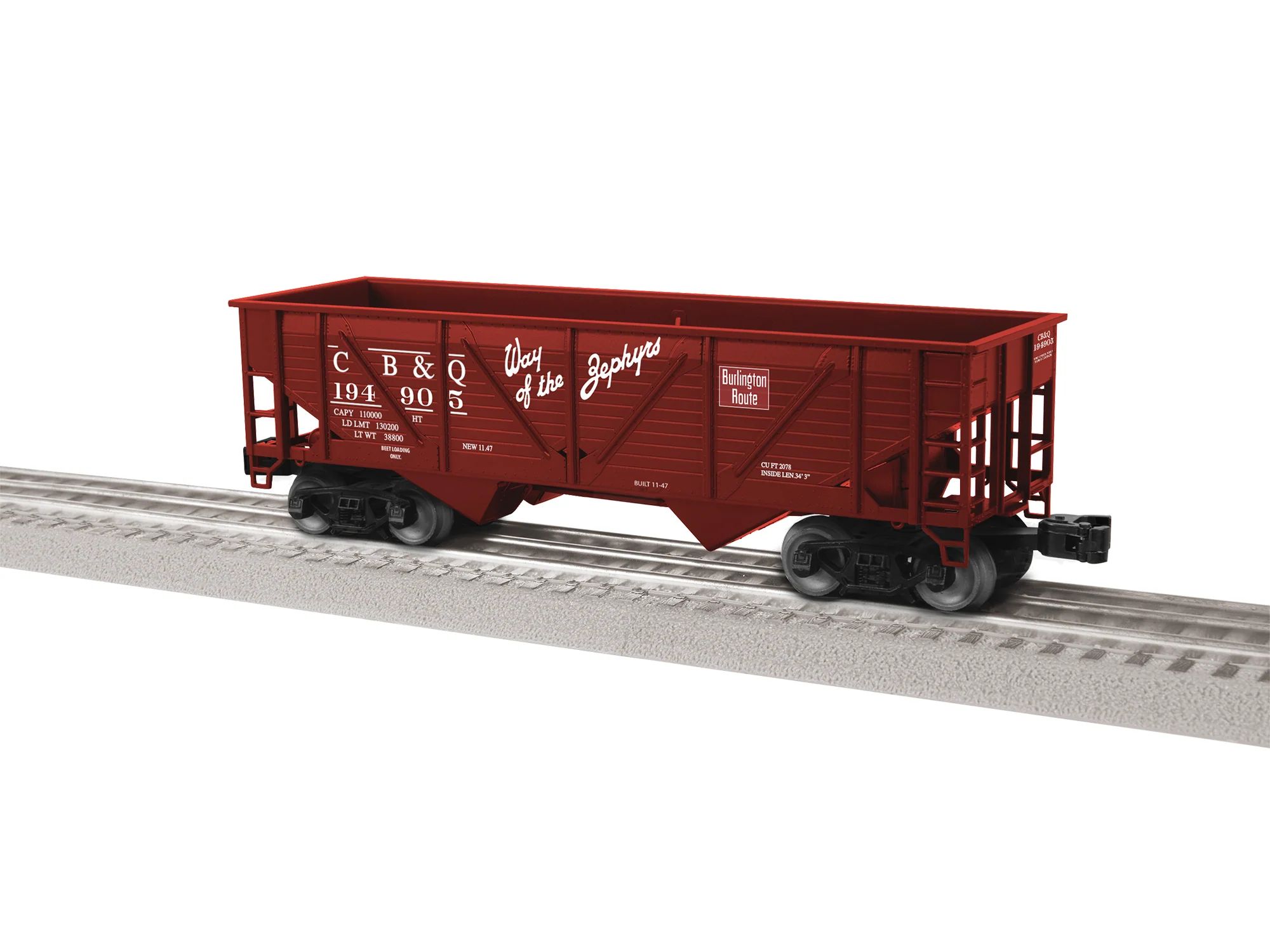 Lionel 2442085 - Composite 2-Bay Hopper "Chicago, Burlington & Quincy" (3-Car) Set #2 - Image 2