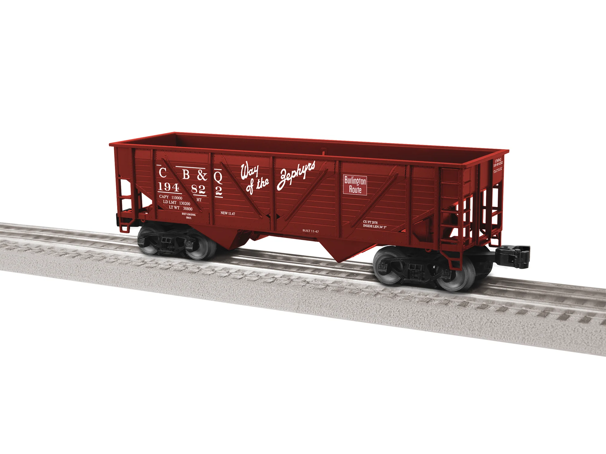 Lionel 2442085 - Composite 2-Bay Hopper "Chicago, Burlington & Quincy" (3-Car) Set #2 - Image 3