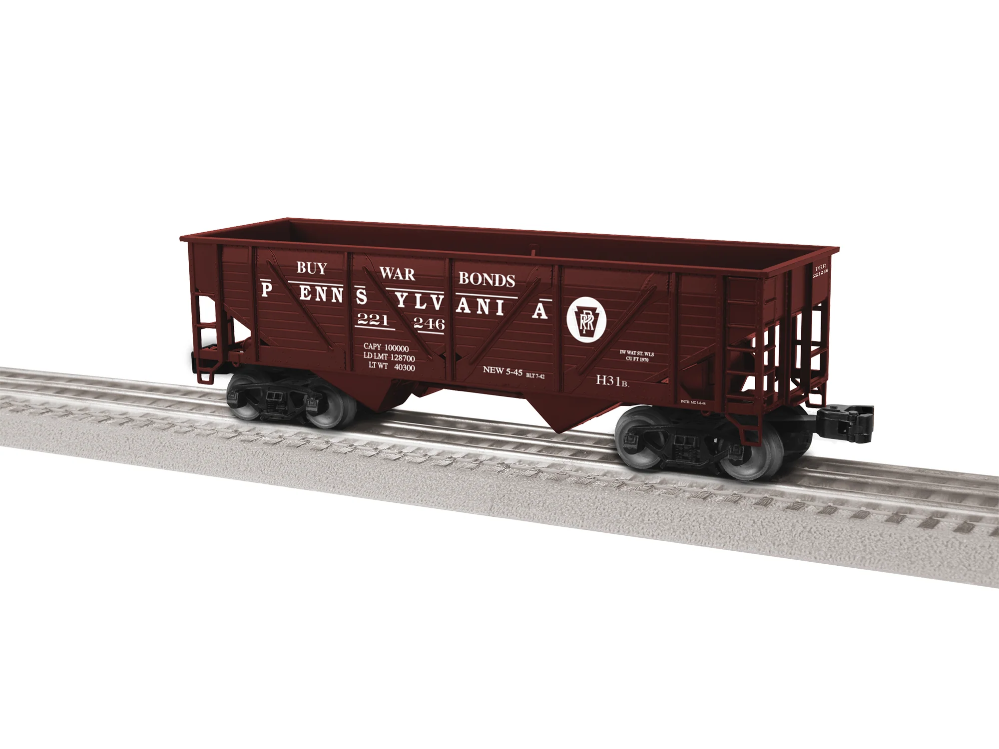 Lionel 2442105 - Composite 2-Bay Hopper "Pennsylvania" (3-Car) Set #2 - Image 2