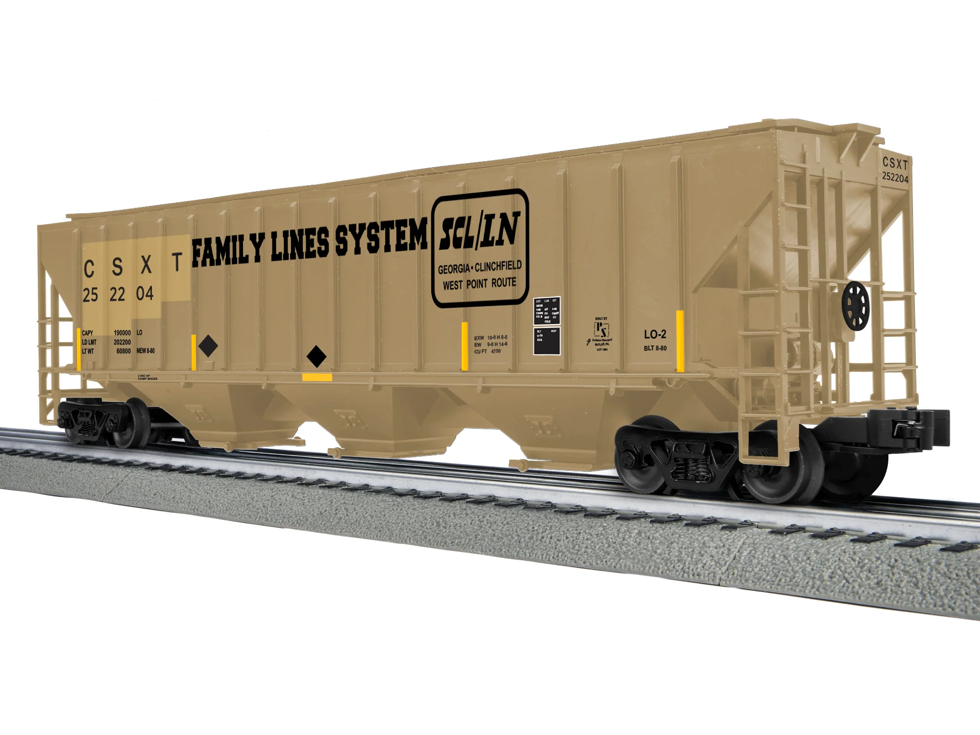 Lionel 2442150 - PS-2CD Covered Hopper "CSX" (3-Car) Family Lines - Image 3