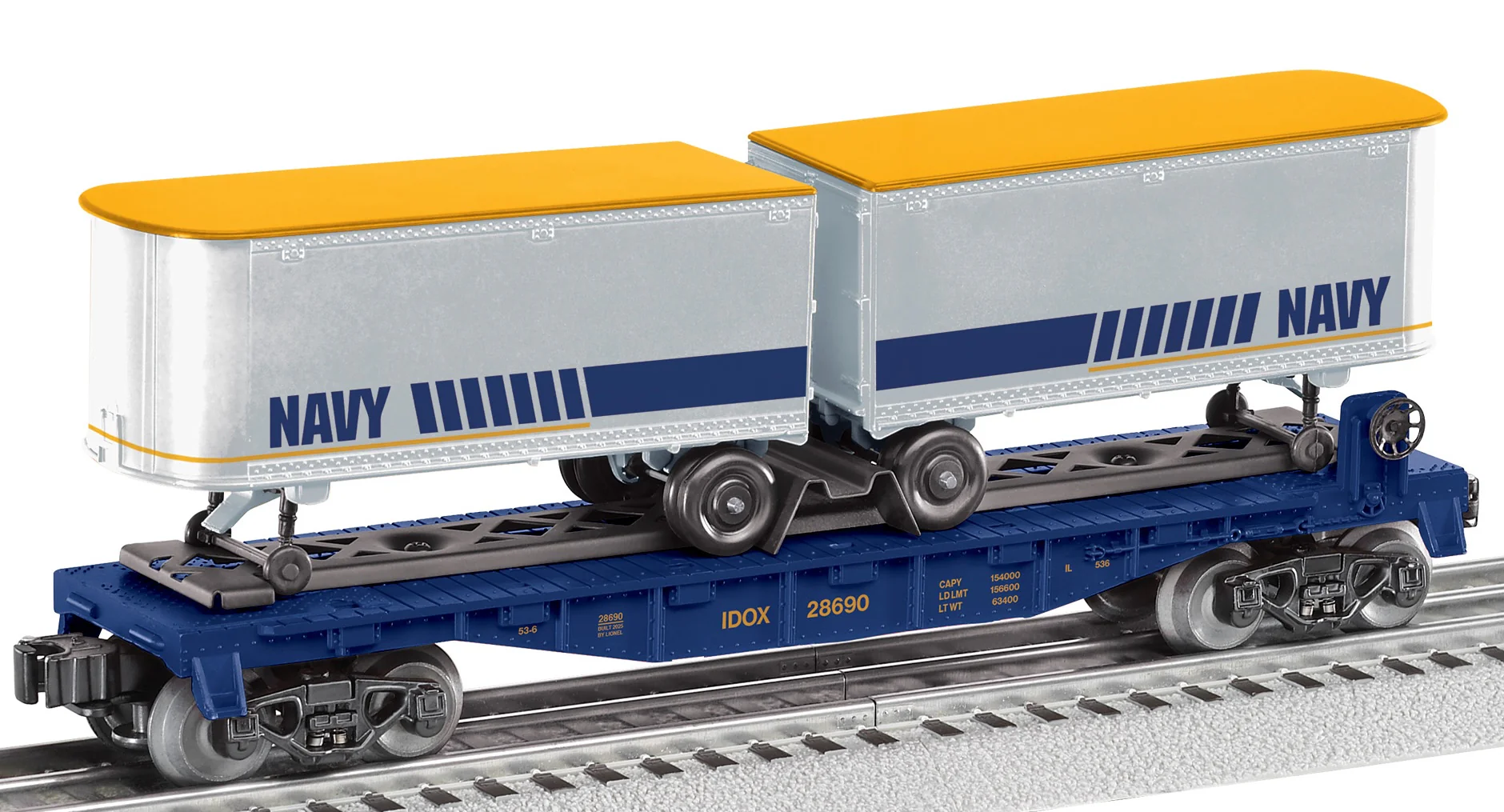 Lionel 2528690 - Flatcar "U.S. Navy" w/ Piggyback Trailers - Image 2