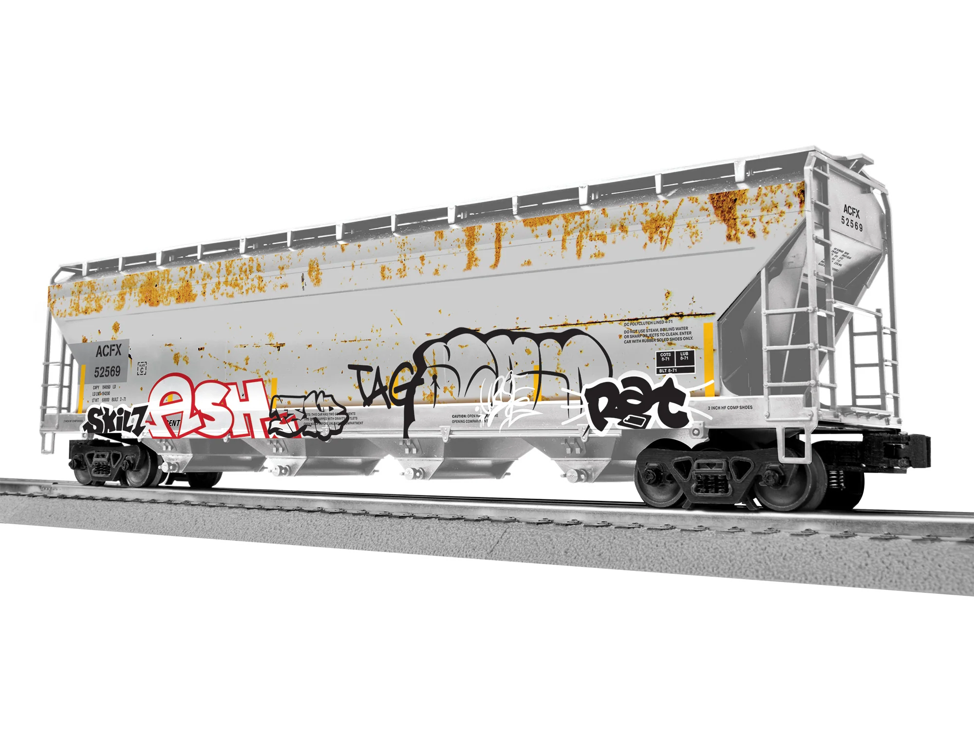 Lionel 2542131 - 4-Bay Covered Hopper Car "ACFX" #52569 (Graffiti) - Image 2