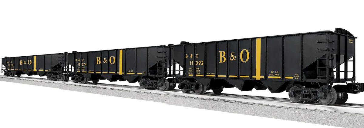Lionel 2542205 - 3-Bay Hopper w/Peaked Ends "Baltimore & Ohio" Pack B (3-car) - Image 2