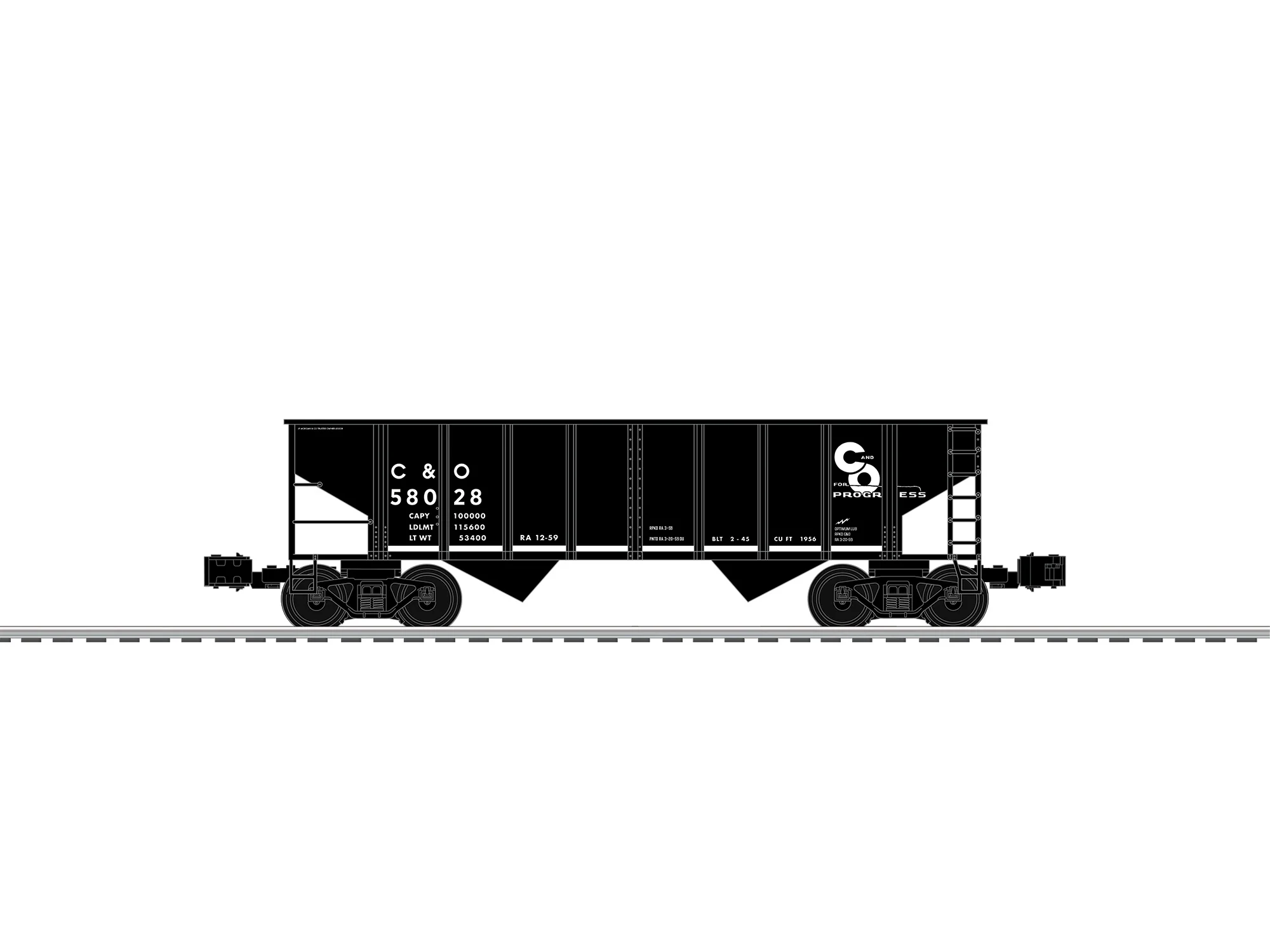 Lionel 2642300 - 2-Bay Hopper Car "Chesapeake & Ohio" (10-Car) - Image 9