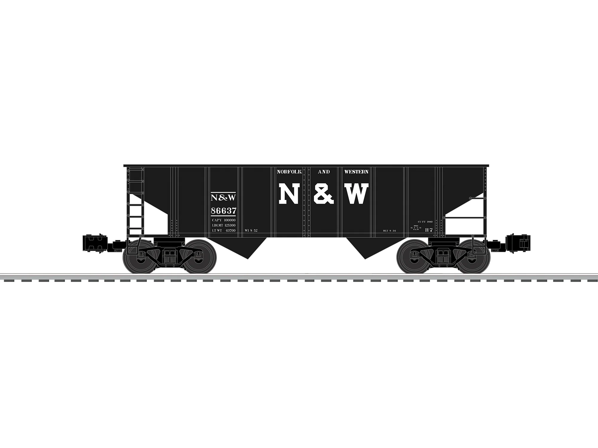 Lionel 2642450 - 2-Bay Hopper Car "Norfolk & Western" (3-Car) - Image 4