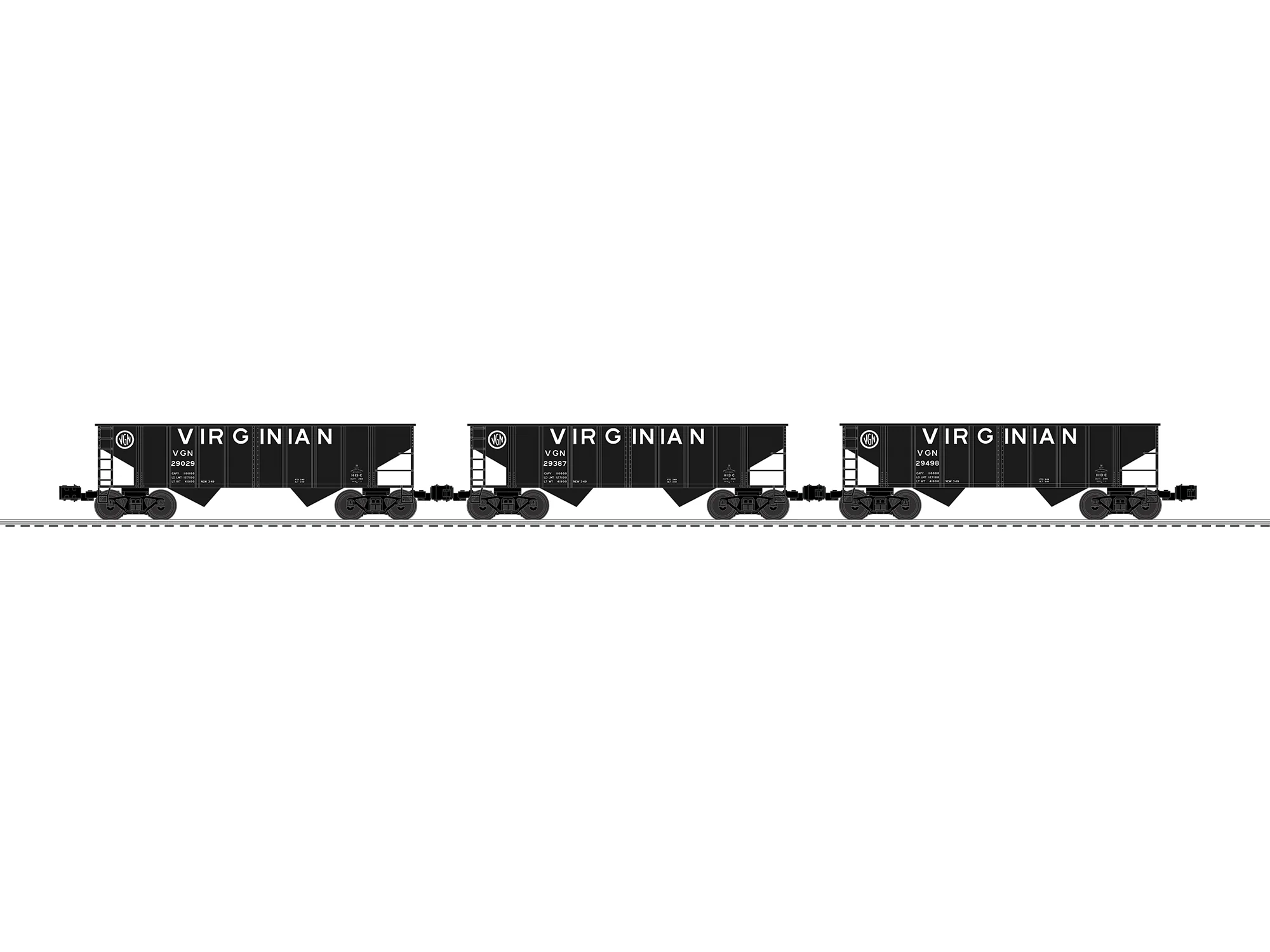 Lionel 2642470 - 2-Bay Hopper Car "Virginian" (3-Car) Set A