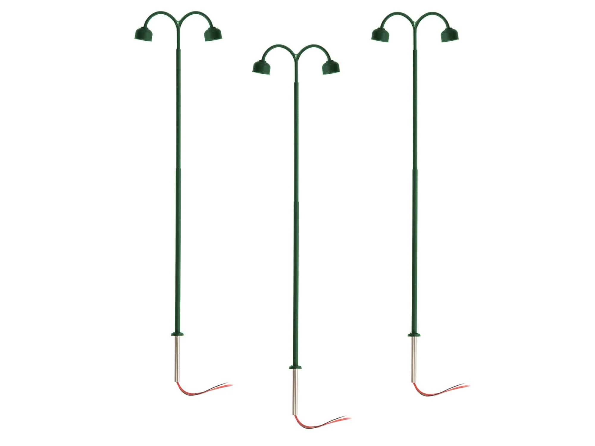 Lionel HO 2456020 - Double Arm Lamp (3-Pack) Green