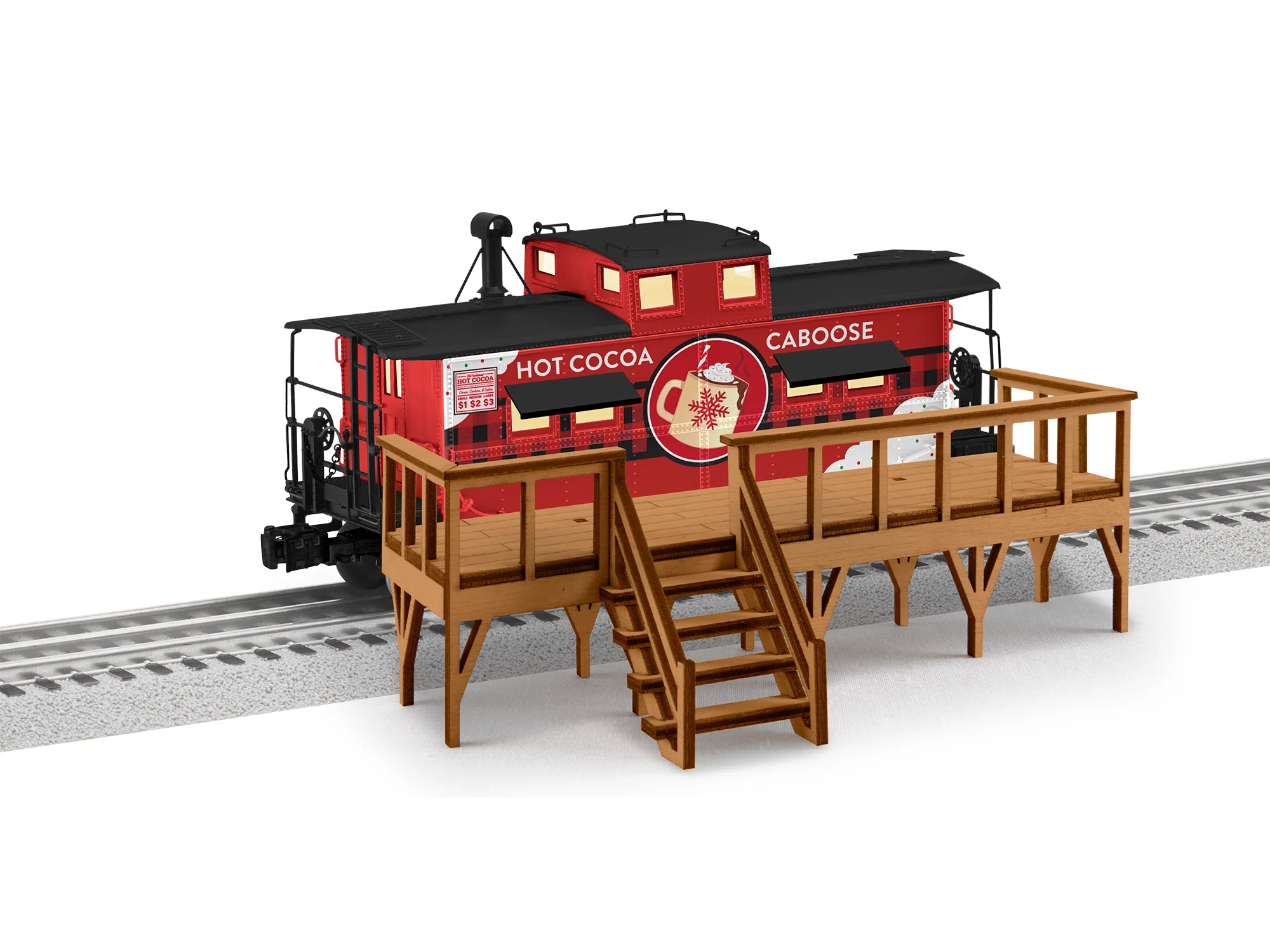 Lionel 2329170 - Hot Cocoa NE Caboose w/ Deck - Image 5