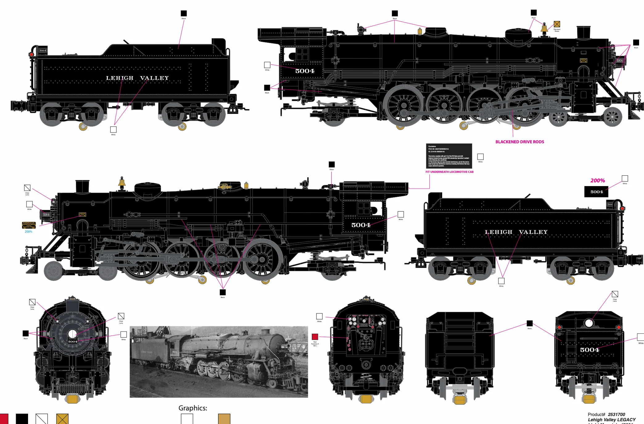 Lionel 2531700 - Legacy Mountain Steam Locomotive "Lehigh Valley" #5004 - Custom Run for MrMuffin'sTrains - Image 7