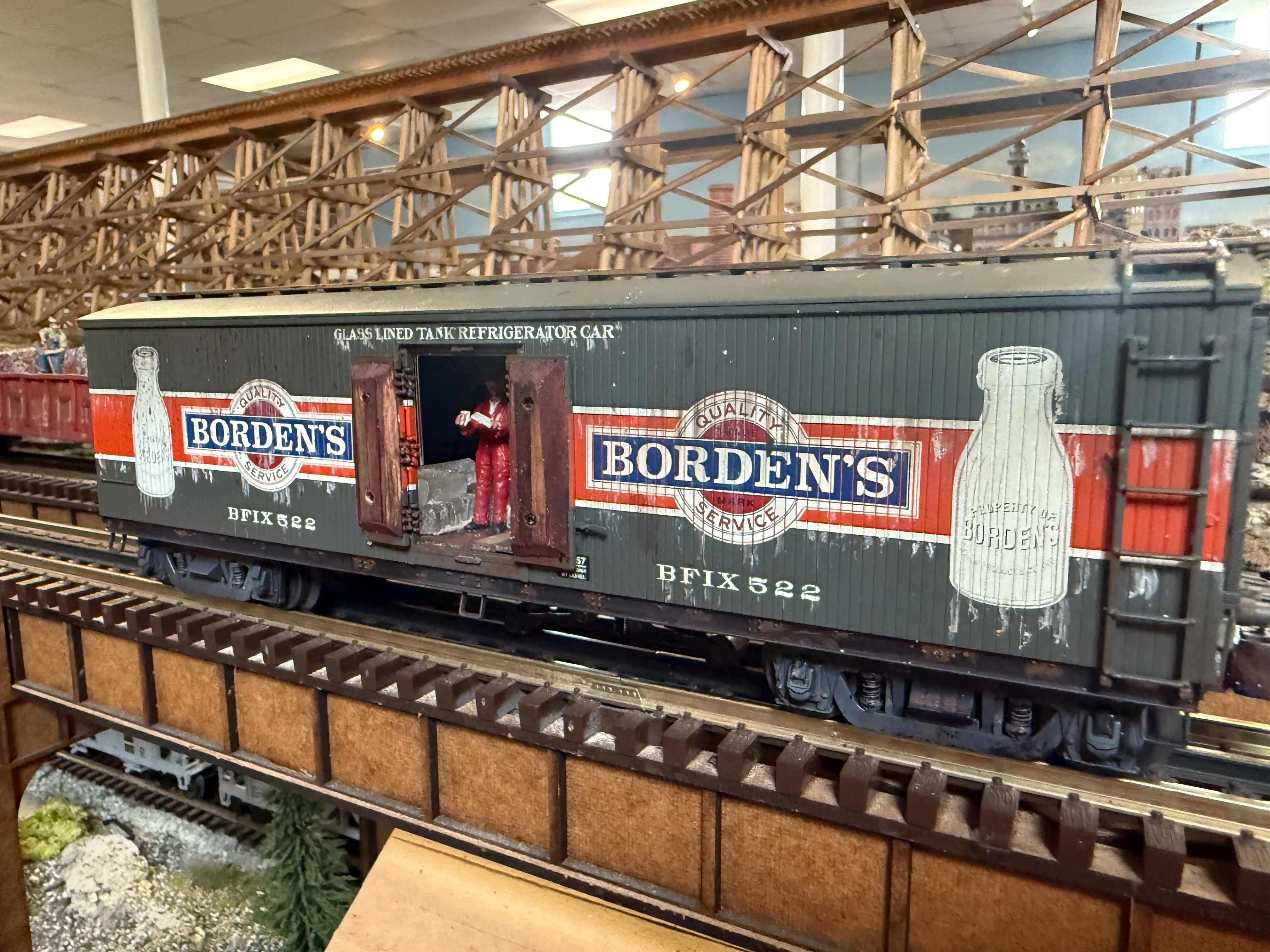 Lionel 6-17357 Borden's Milk Car - weathered and detialed by Harry Hieke - Image 2