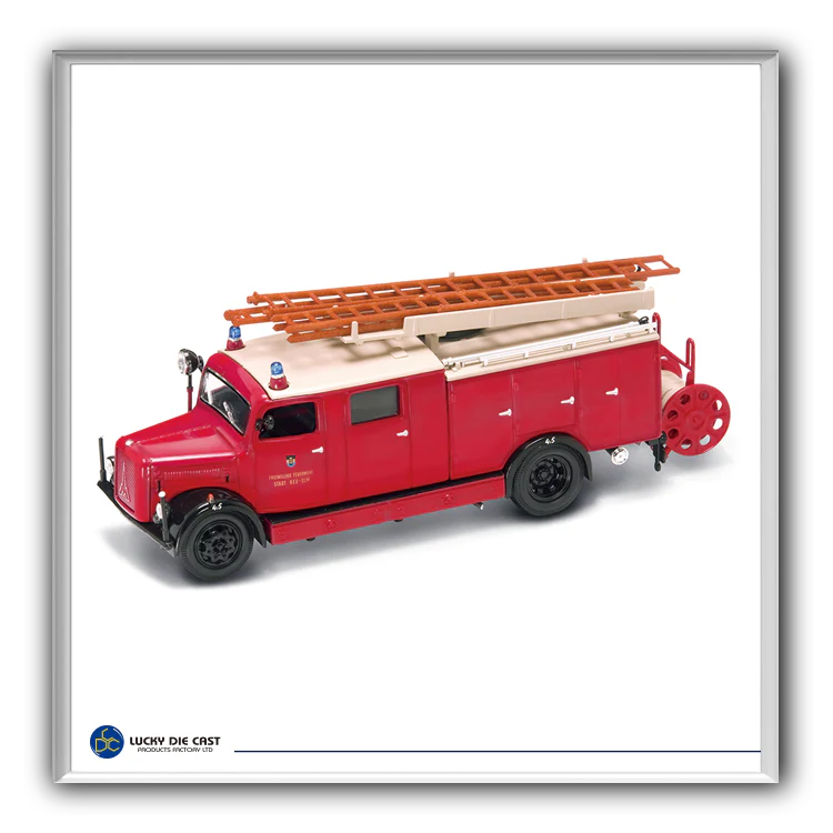 Lucky Die Cast 43014 - 1941 Magirus-Deutz S 3000 SLG Fire Engine (Red) 1/43 Diecast Car