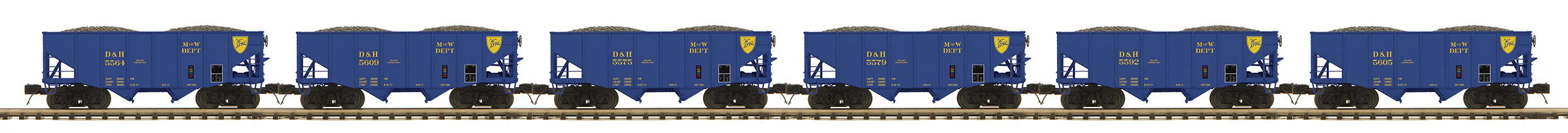 MTH 20-92413 - 2-Bay Fish Belly Hopper Car Set "Delaware & Hudson" (6-Car) Set 2 - Image 2