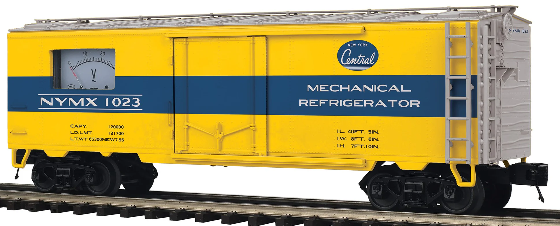 MTH 20-94747 - 40’ Steel Sided Reefer Power Meter Car "New York Central" - Image 3