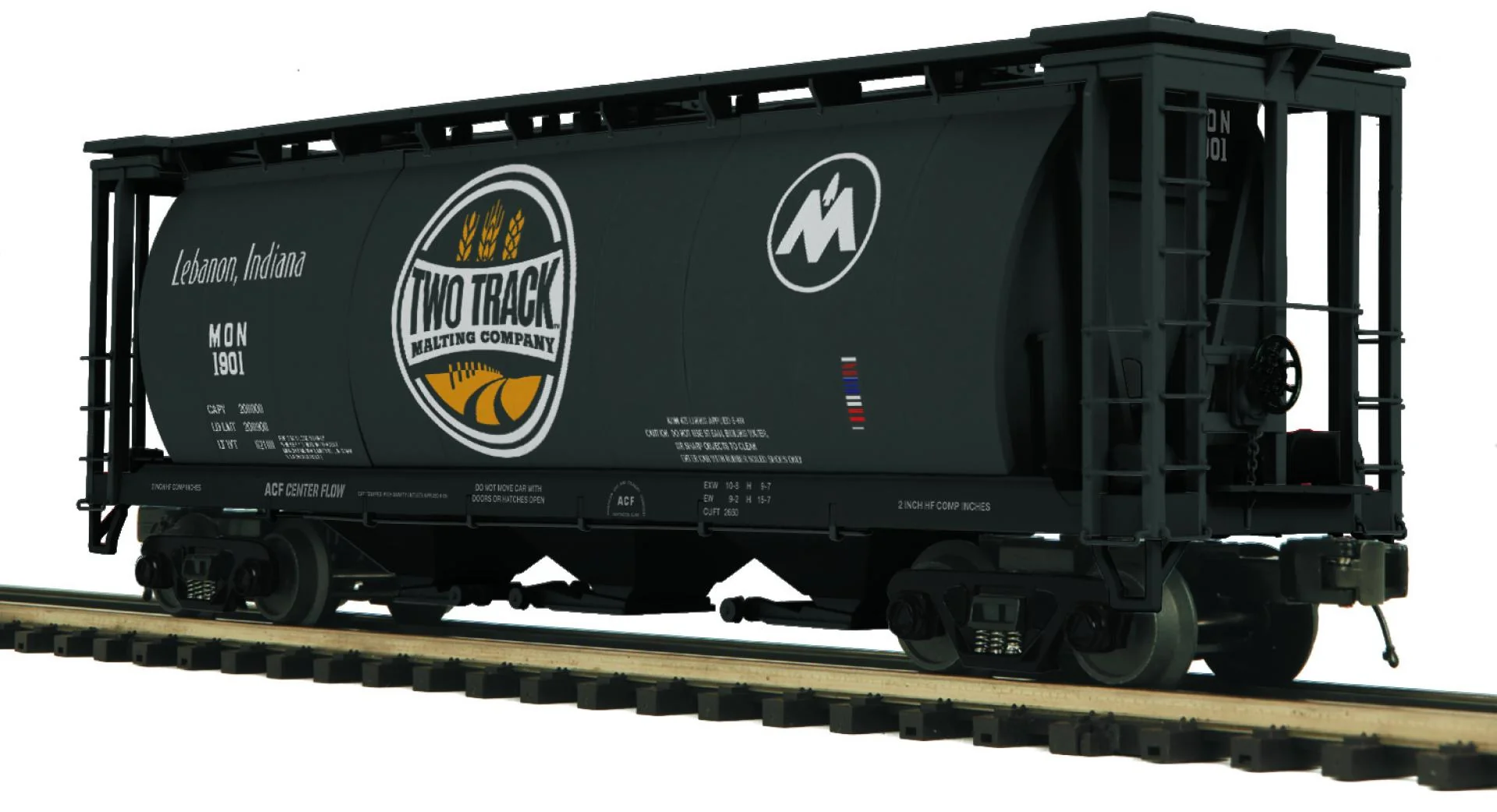 MTH 20-96884 - Premier - 3-Bay Cylindrical Hopper Car "Two Track” #1901 (Monon) - Custom Run for MrMuffin'sTrains