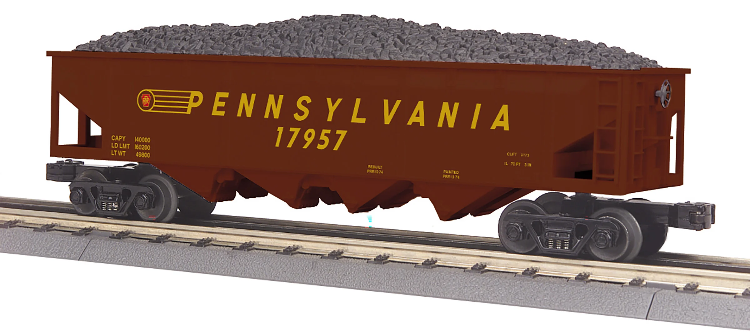 MTH 30-75753 - 4-Bay Hopper Car "Pennsylvania" #17957 - Image 3
