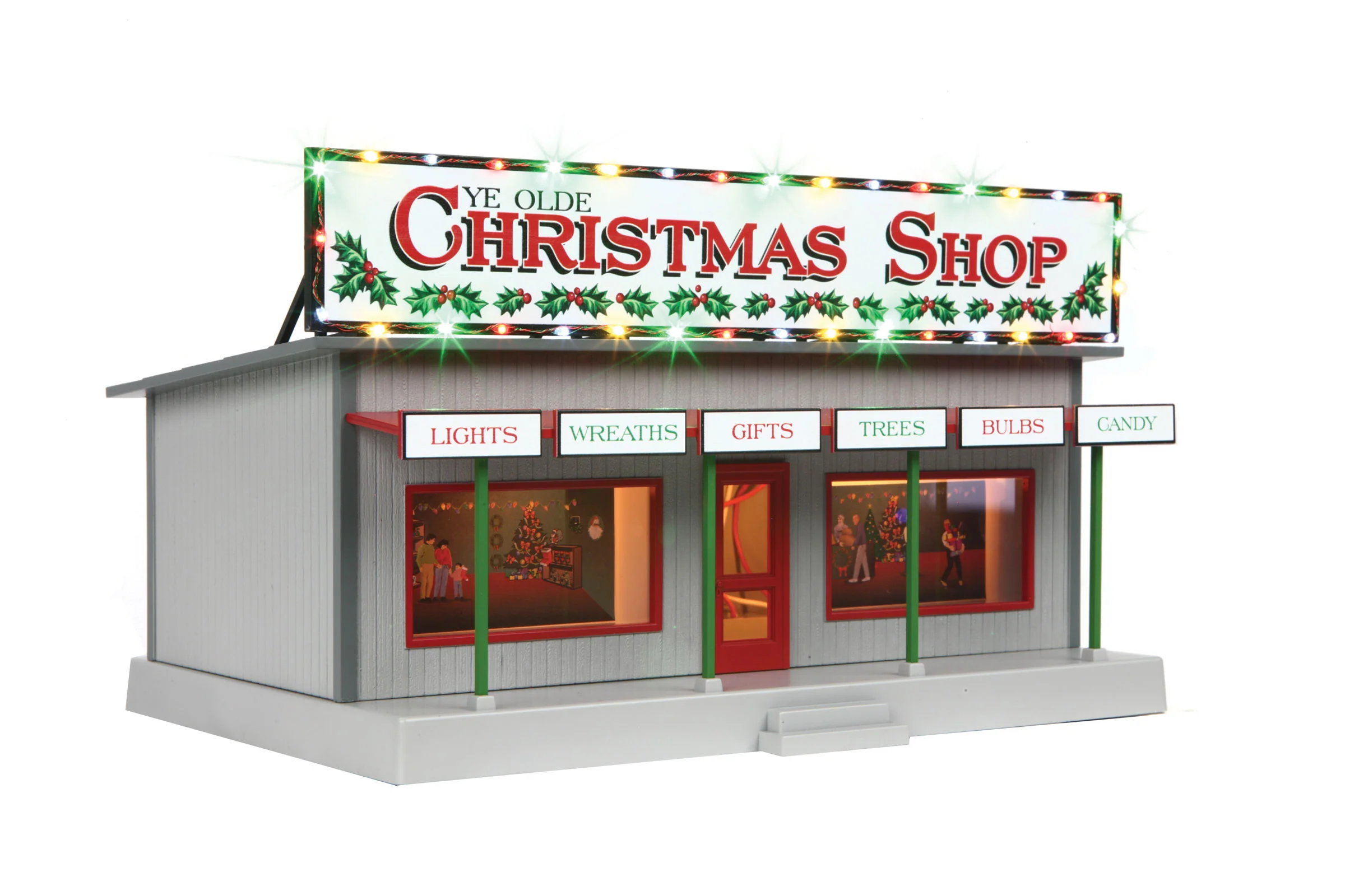MTH 30-90637 - Road Side Stand "Ye Old Christmas Shop" w/ Operating Christmas Lights - Image 7