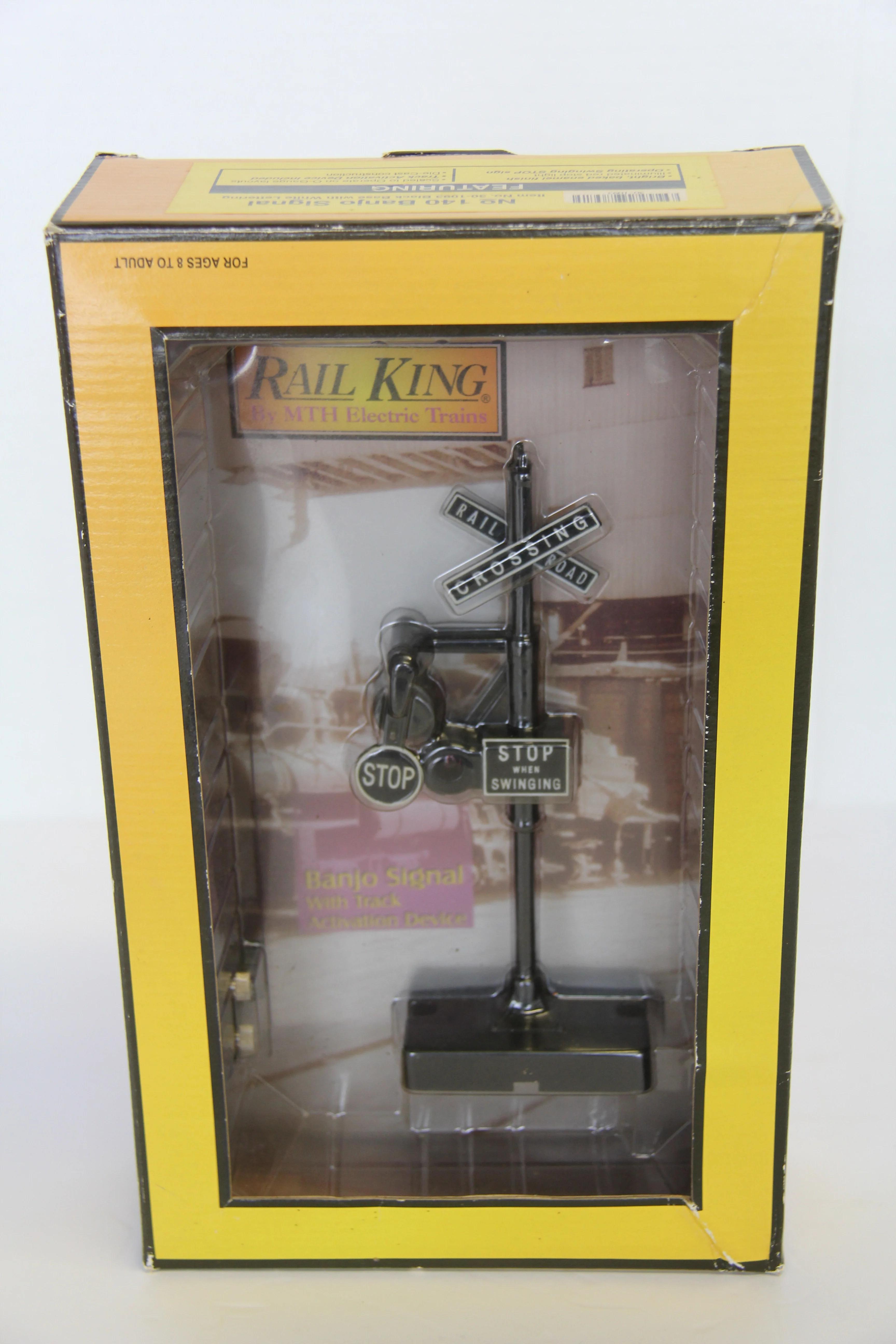 Rail King 30-1093 No 140 Banjo Signal w/ Black Base & White Lettering-Second hand-M7259