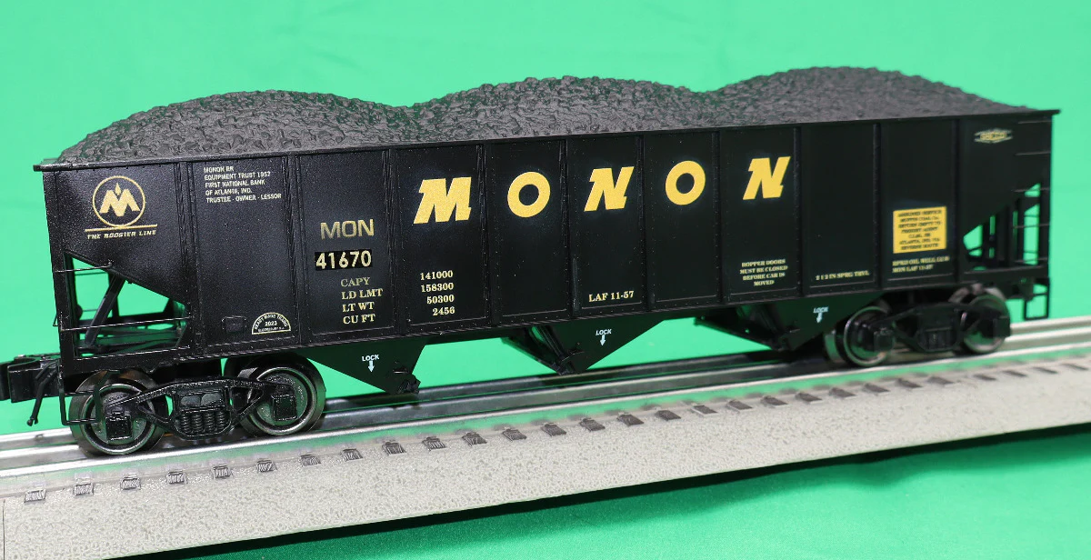 Ready Made Trains RMT-66260 - 70 Ton 3-Bay Coal Hopper Car "Monon" w/ Load - Custom Run for MrMuffin'sTrains