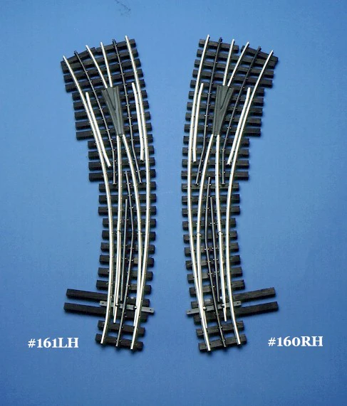 Ross Custom Switches #161 - Super Line - 072-054 Curved Switch Track (Left) - Manual