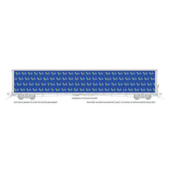 Rapido Trains HO 102161 - Centerbeam Wrapped Lumber Load "Domtar"